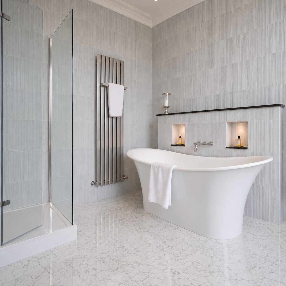 Elias Brushed Stainless Designer Radiator 1500mm