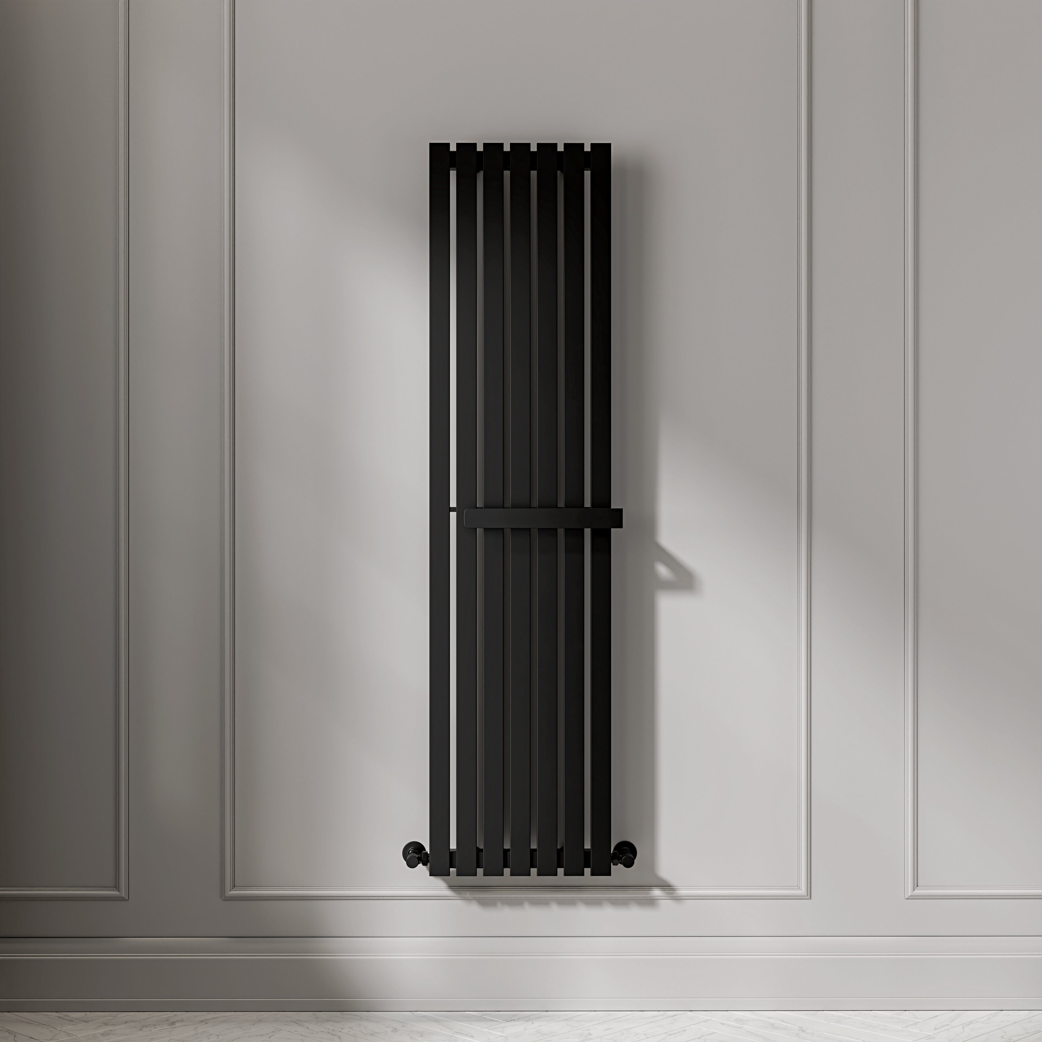 Elias Matte Black Designer Radiator 1500mm