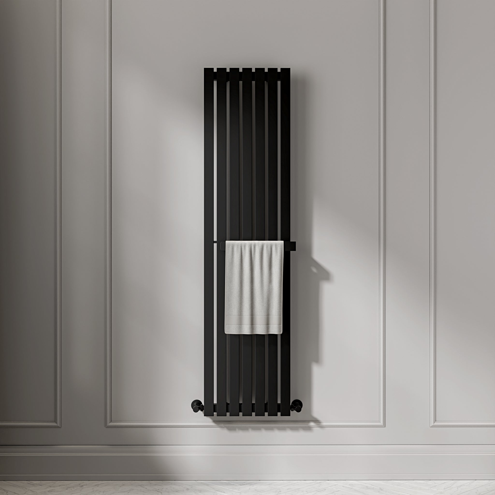 Elias Matte Black Designer Radiator 1500mm