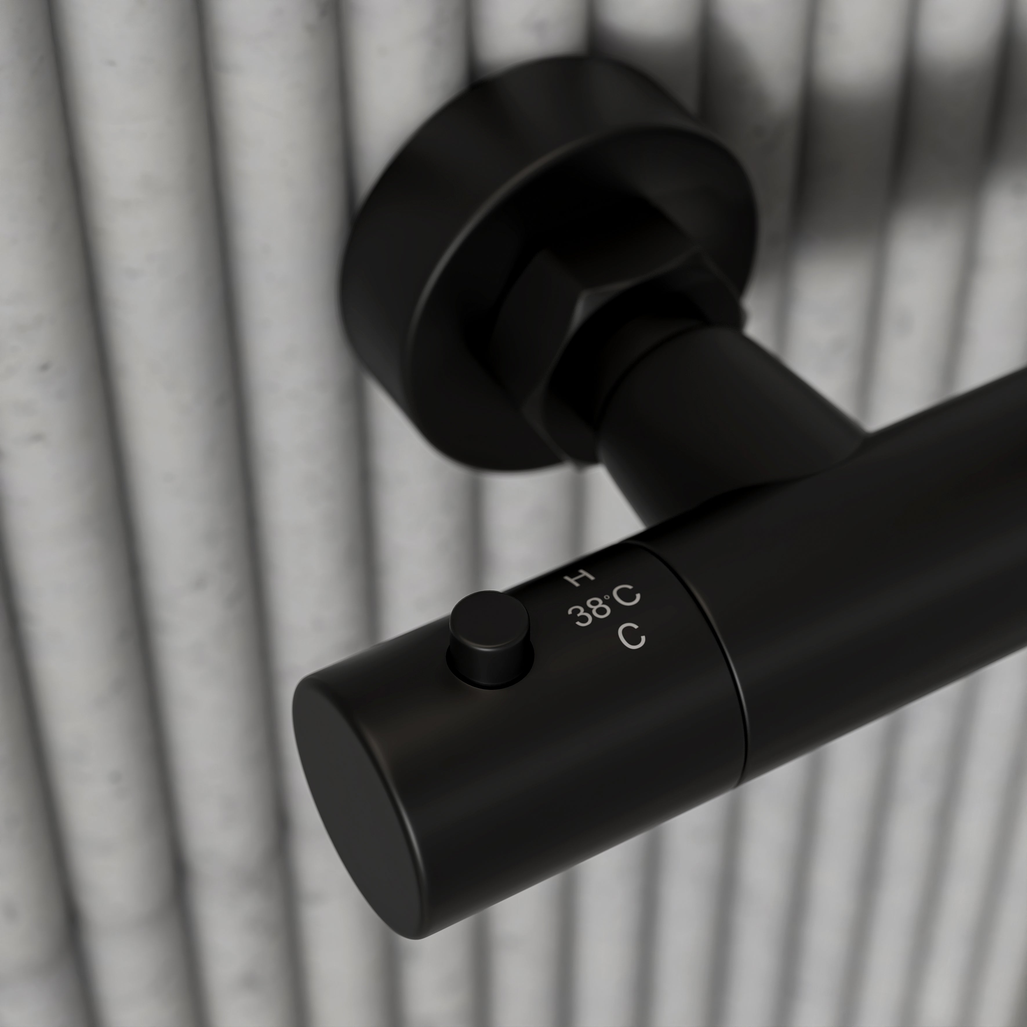 Moreno Matte Black Exposed Thermostatic Shower With Riser