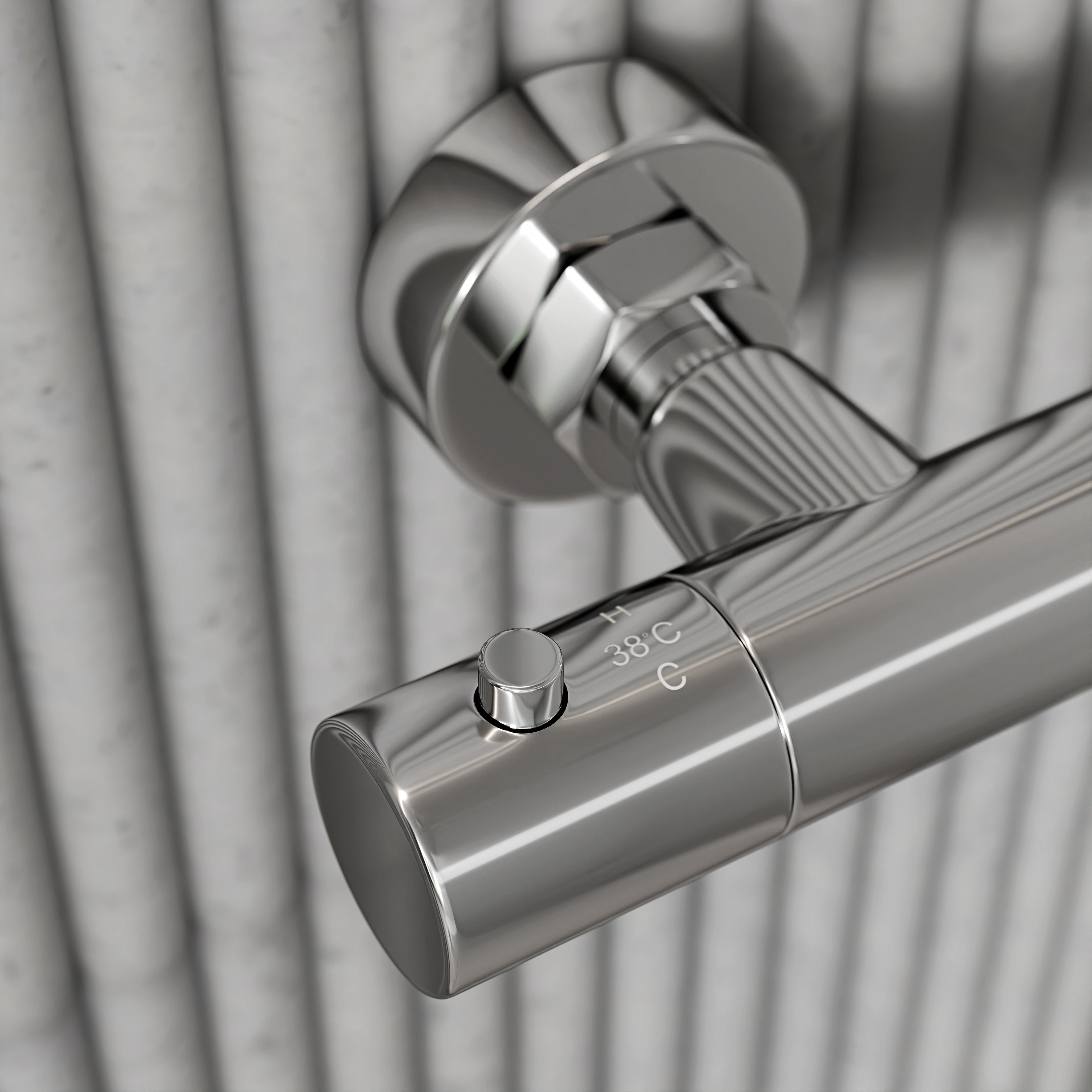Moreno Chrome Exposed Thermostatic Shower With Riser