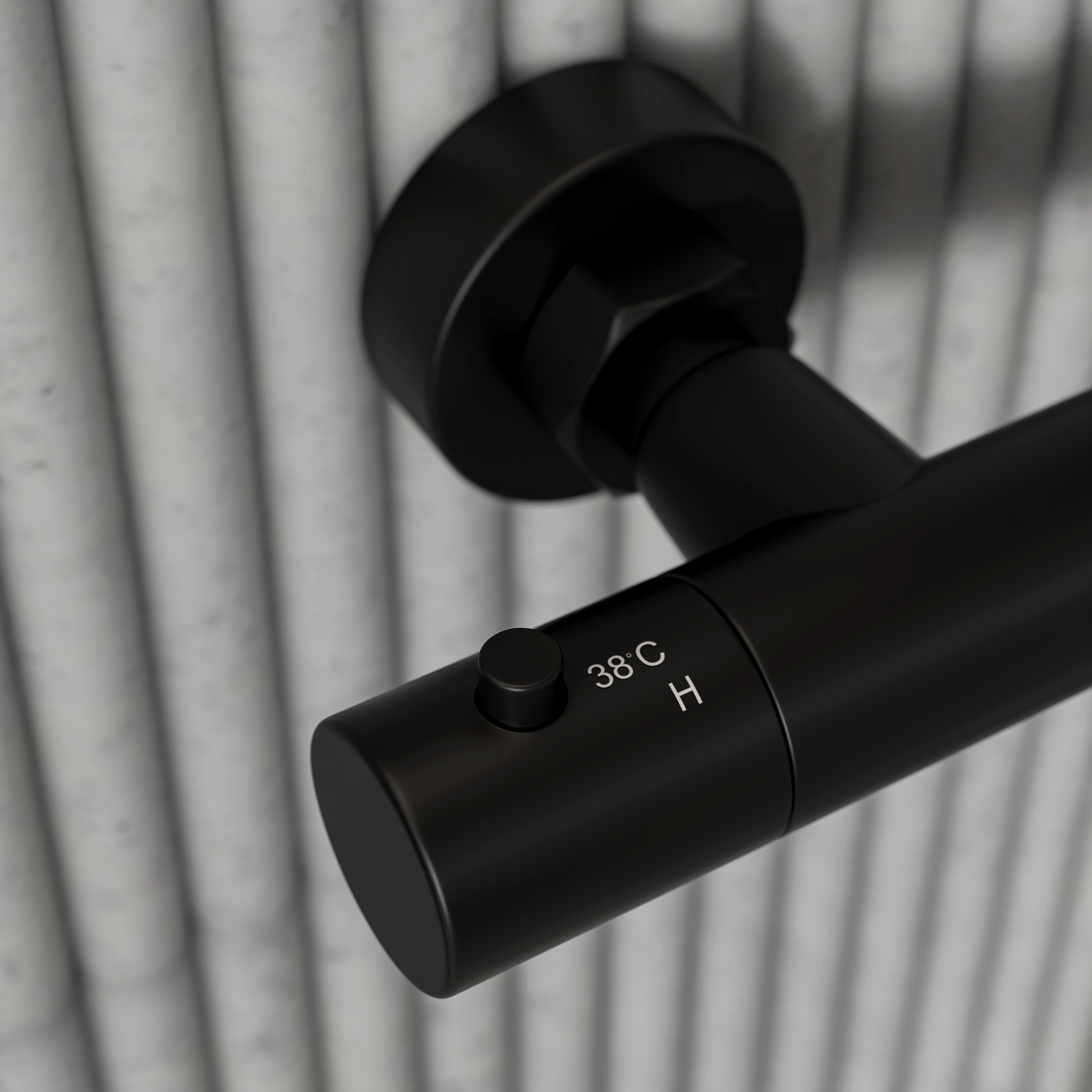 Moreno Matte Black Exposed Thermostatic Shower With Riser