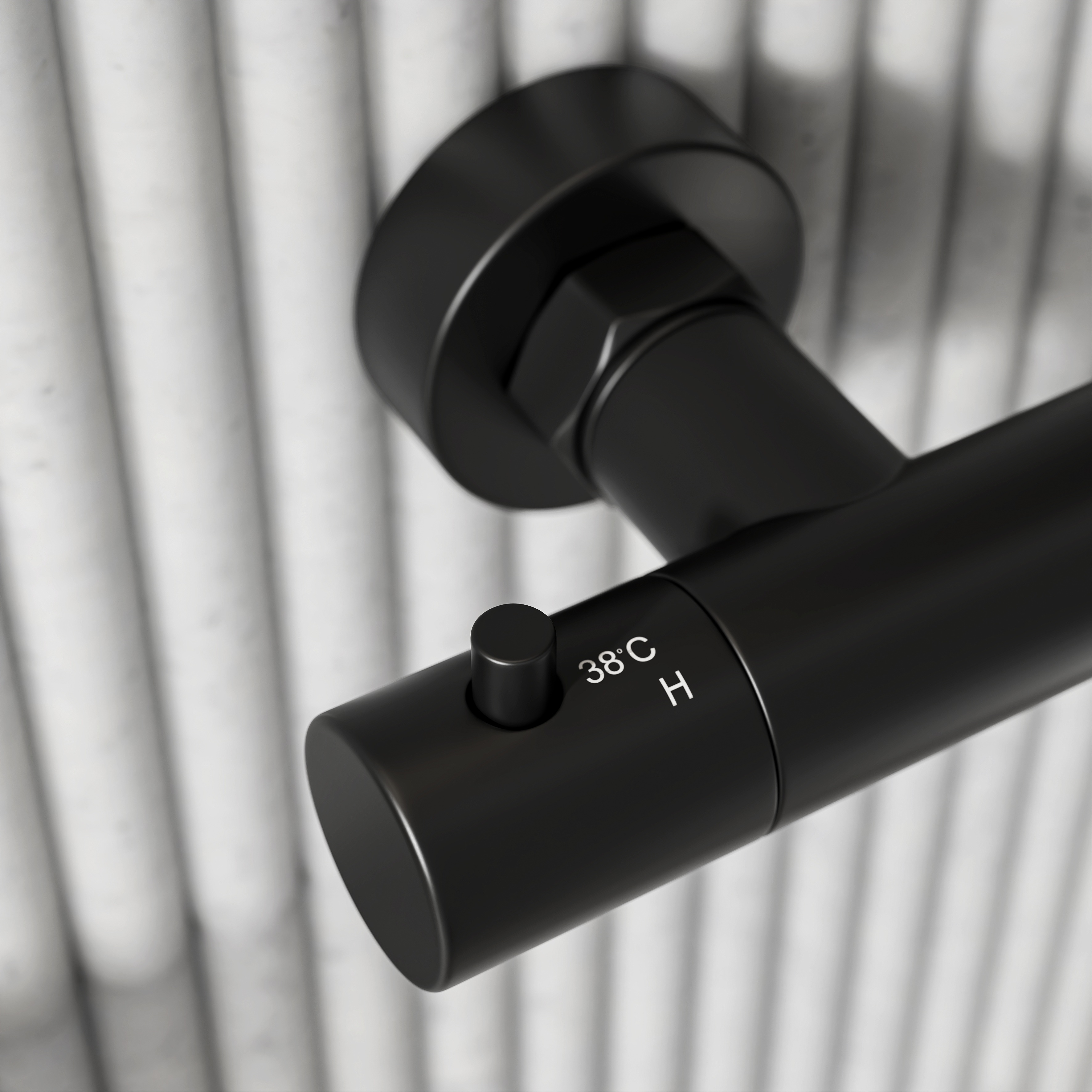 Moreno Matte Black Exposed Thermostatic 3-Way Shower
