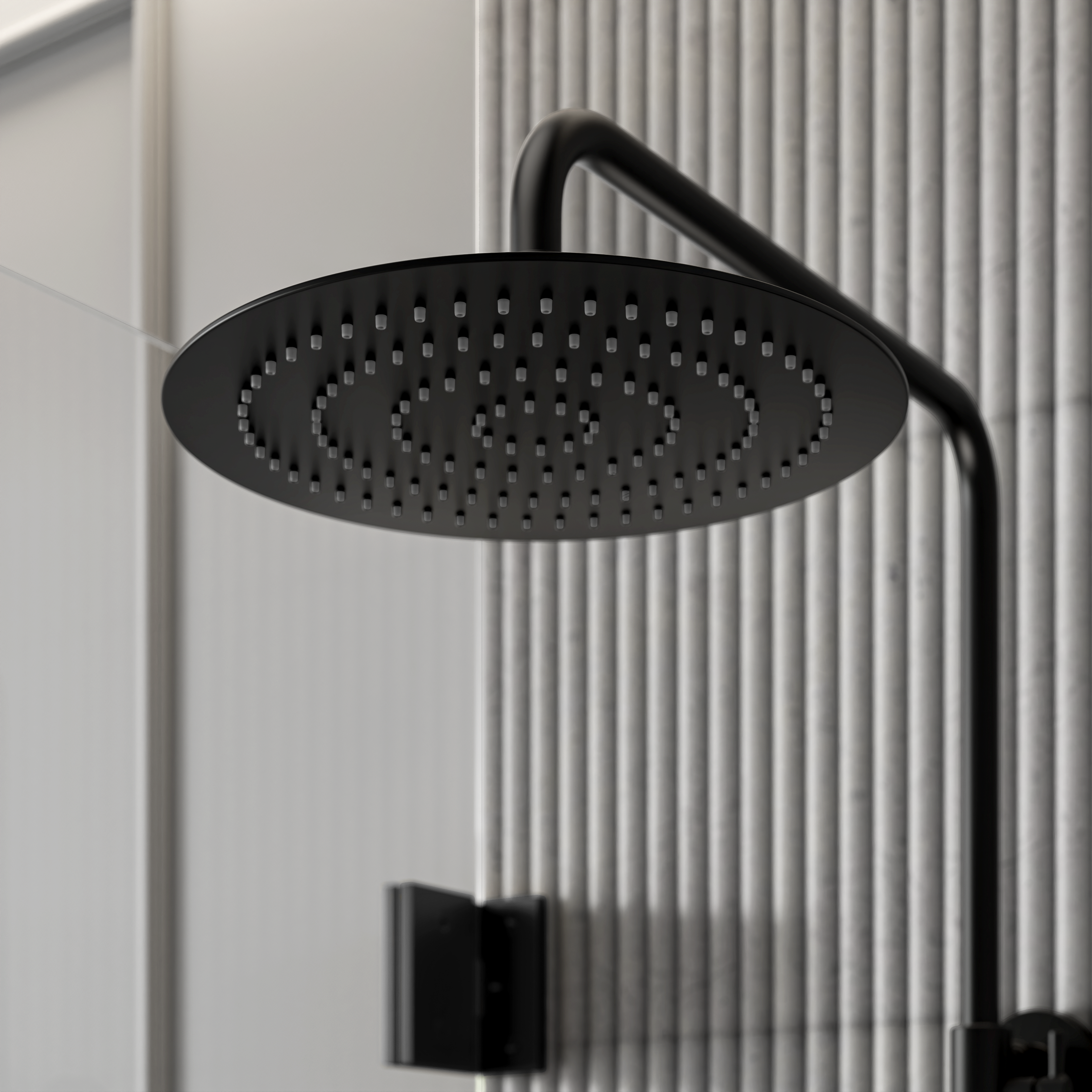 Moreno Matte Black Exposed Thermostatic 3-Way Shower
