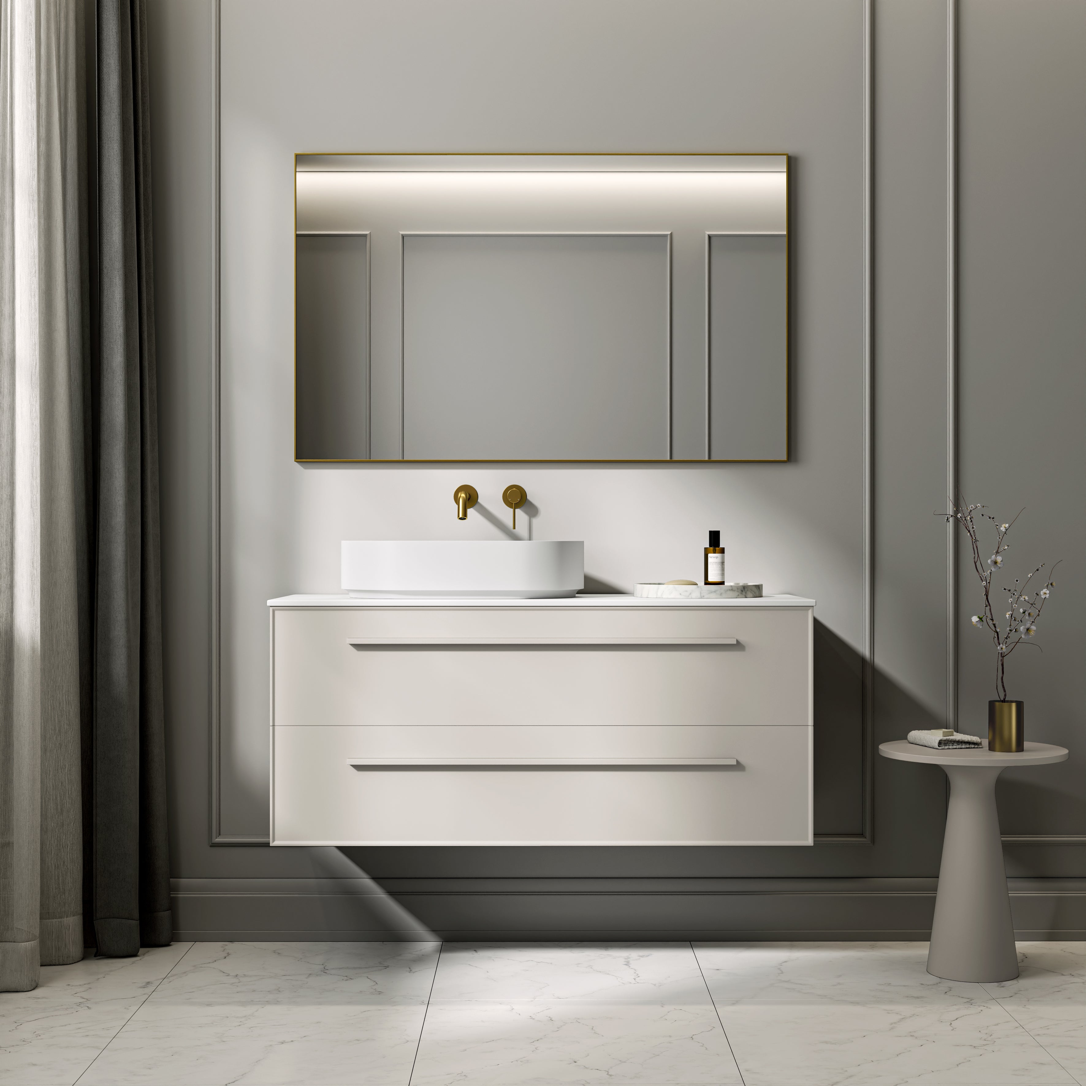Farringdon Vanity Unit with Stone Countertop (Matte Cappuccino 1200mm)