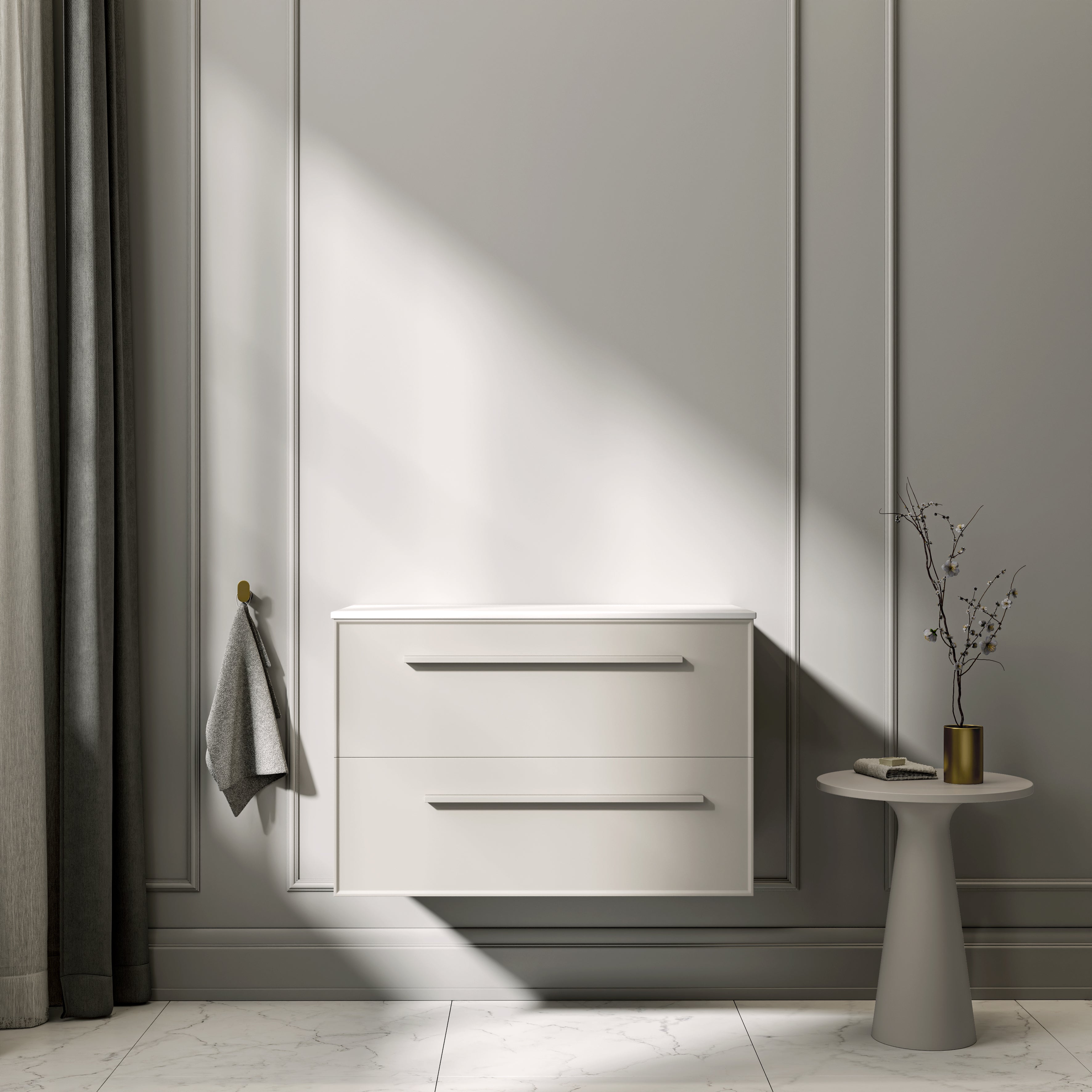 Farringdon Vanity Unit with Stone Countertop (Matte Cappuccino 800mm)