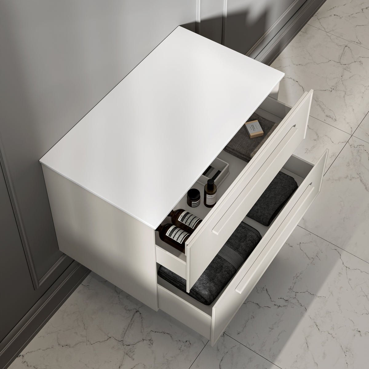 Farringdon Vanity Unit with Stone Countertop (Matte Cappuccino 800mm)