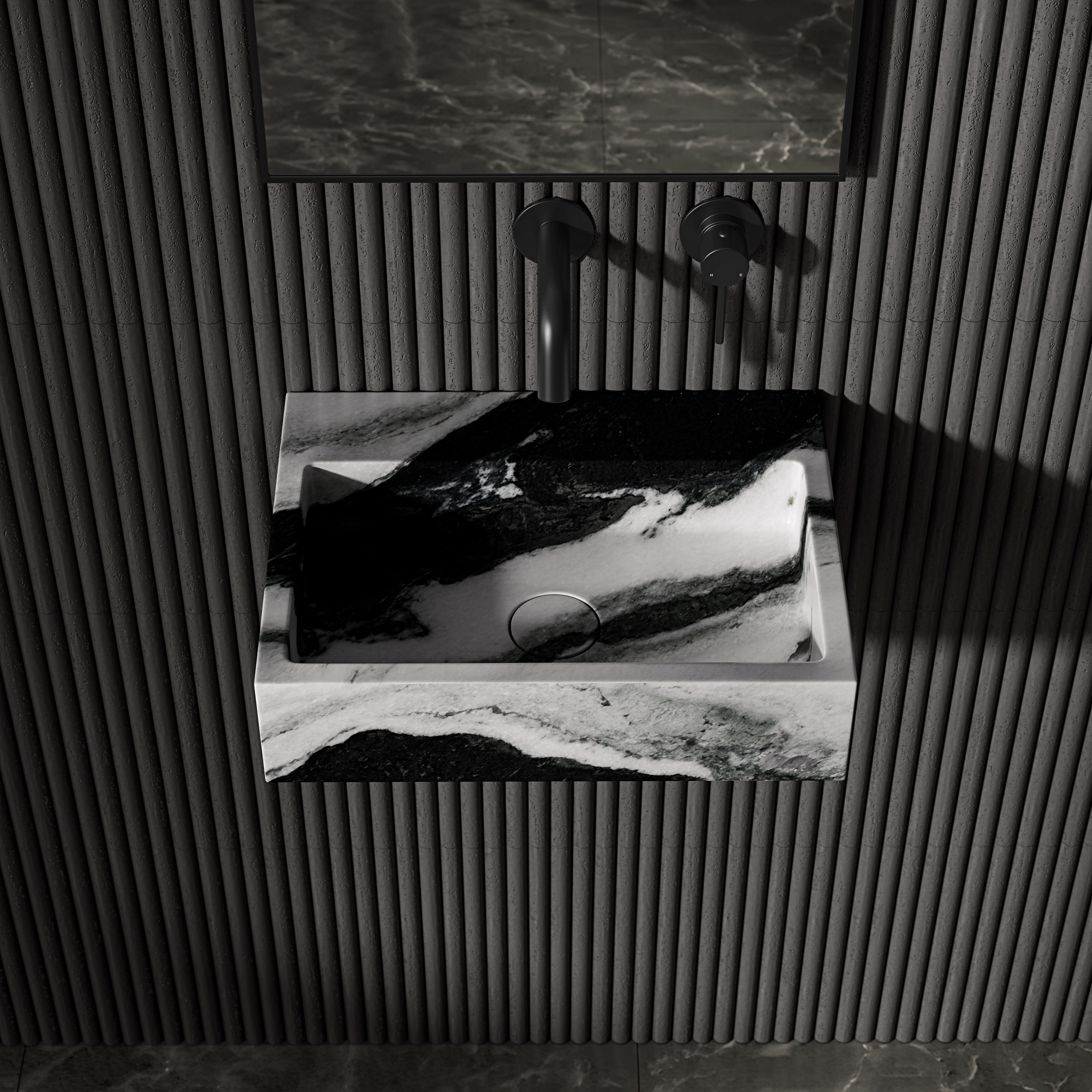 Figo Panda Marble Wall Hung Basin 400mm