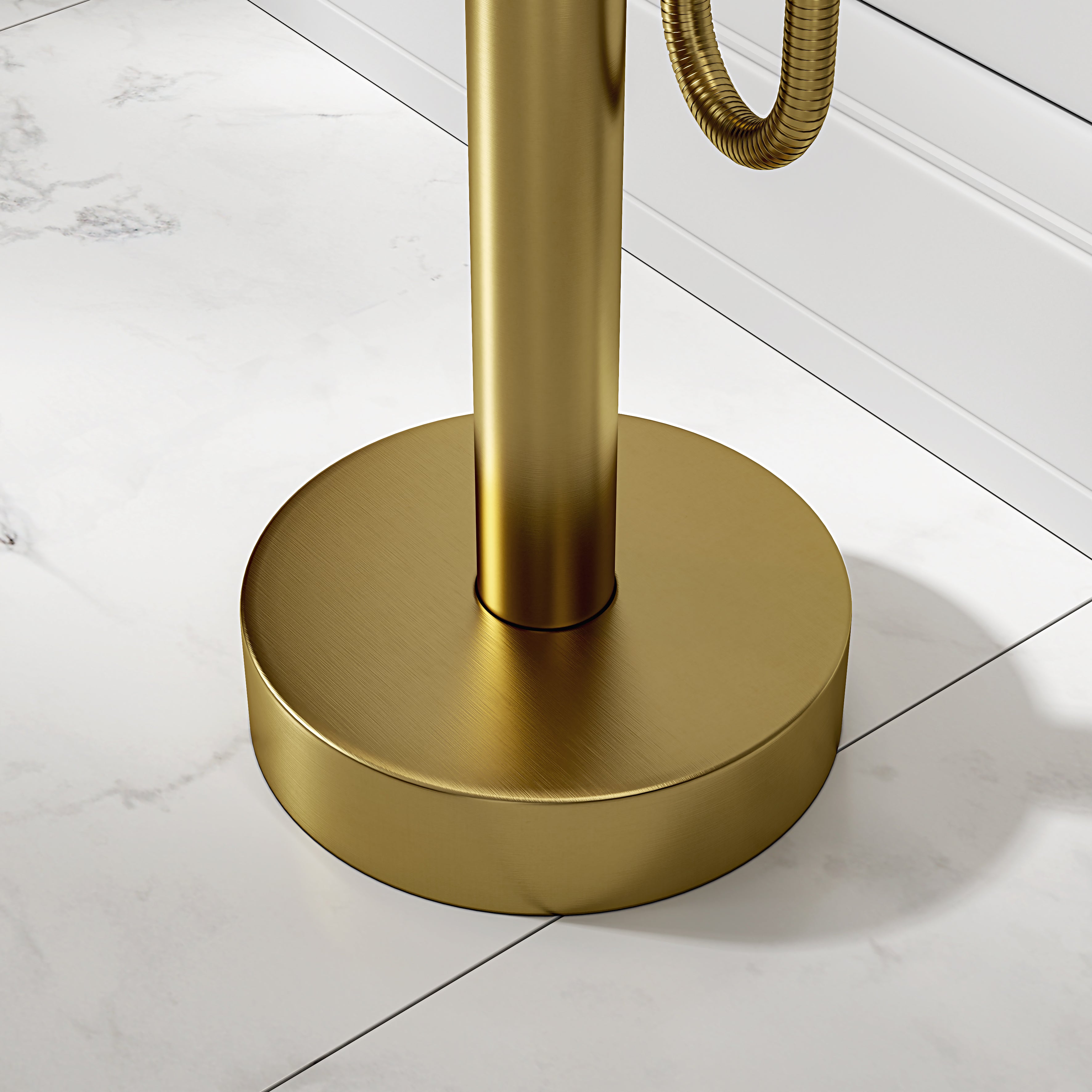 Nuvo Brushed Gold Floorstanding Bath Shower Mixer Tap