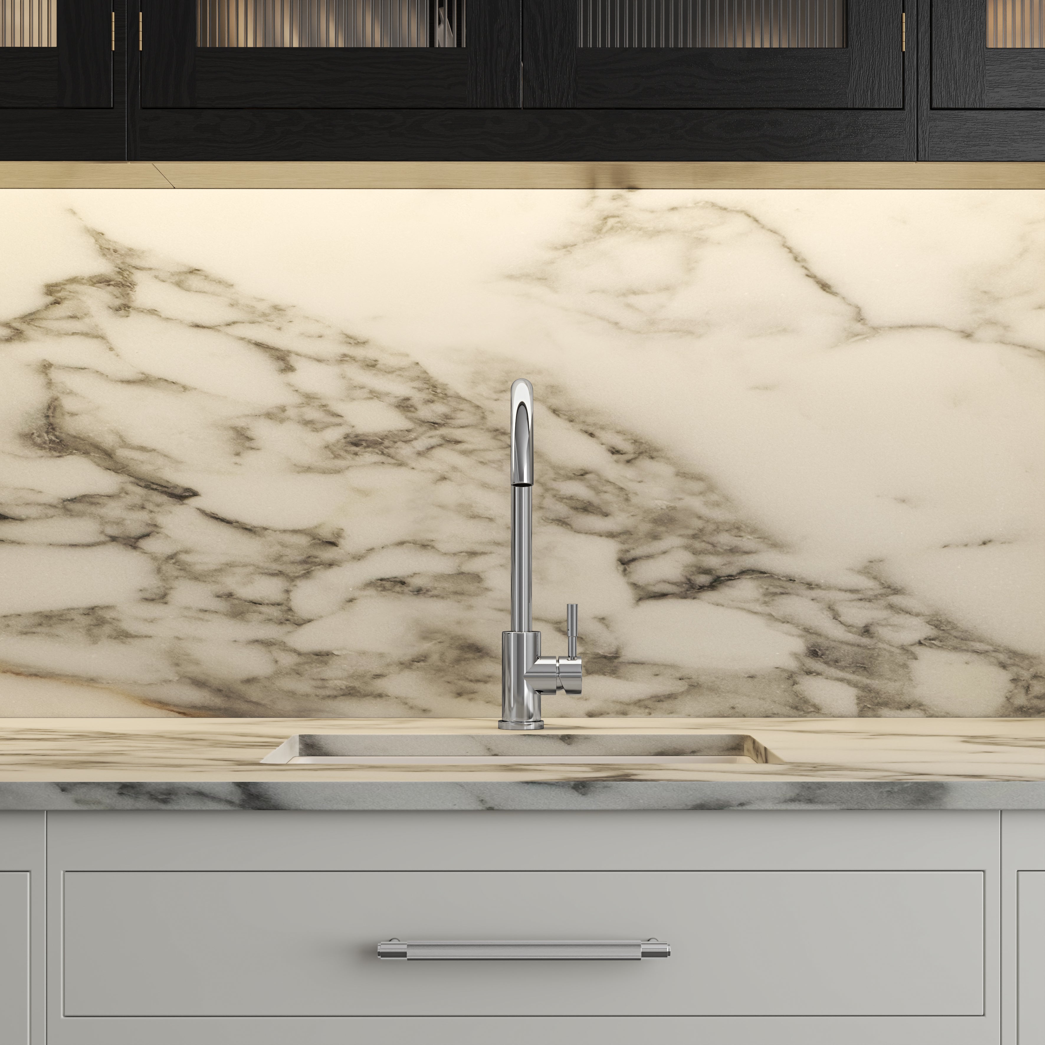 Fulham Single Lever Swan Kitchen Mixer Tap Chrome