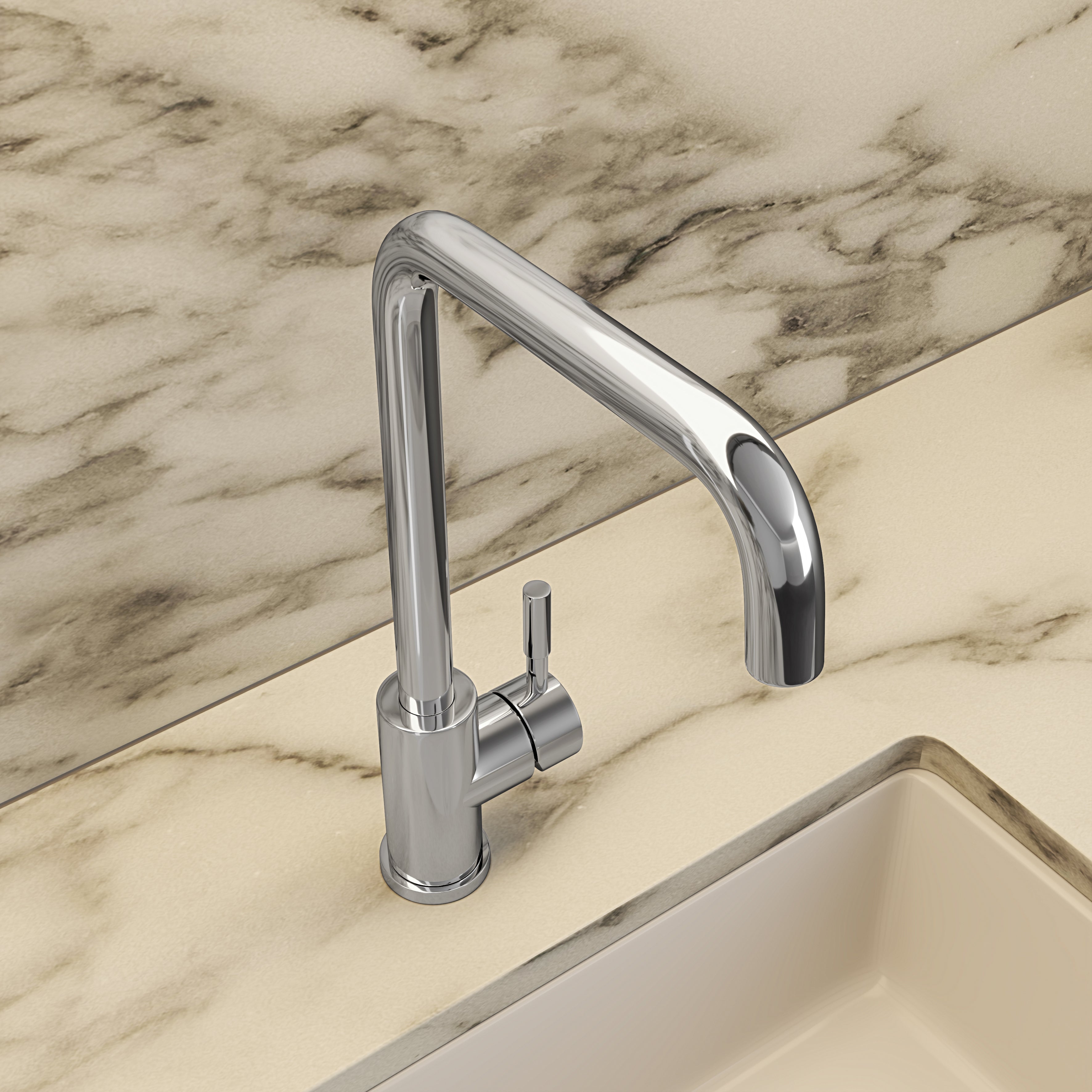 Harrow Single Lever Square Kitchen Mixer Tap Chrome