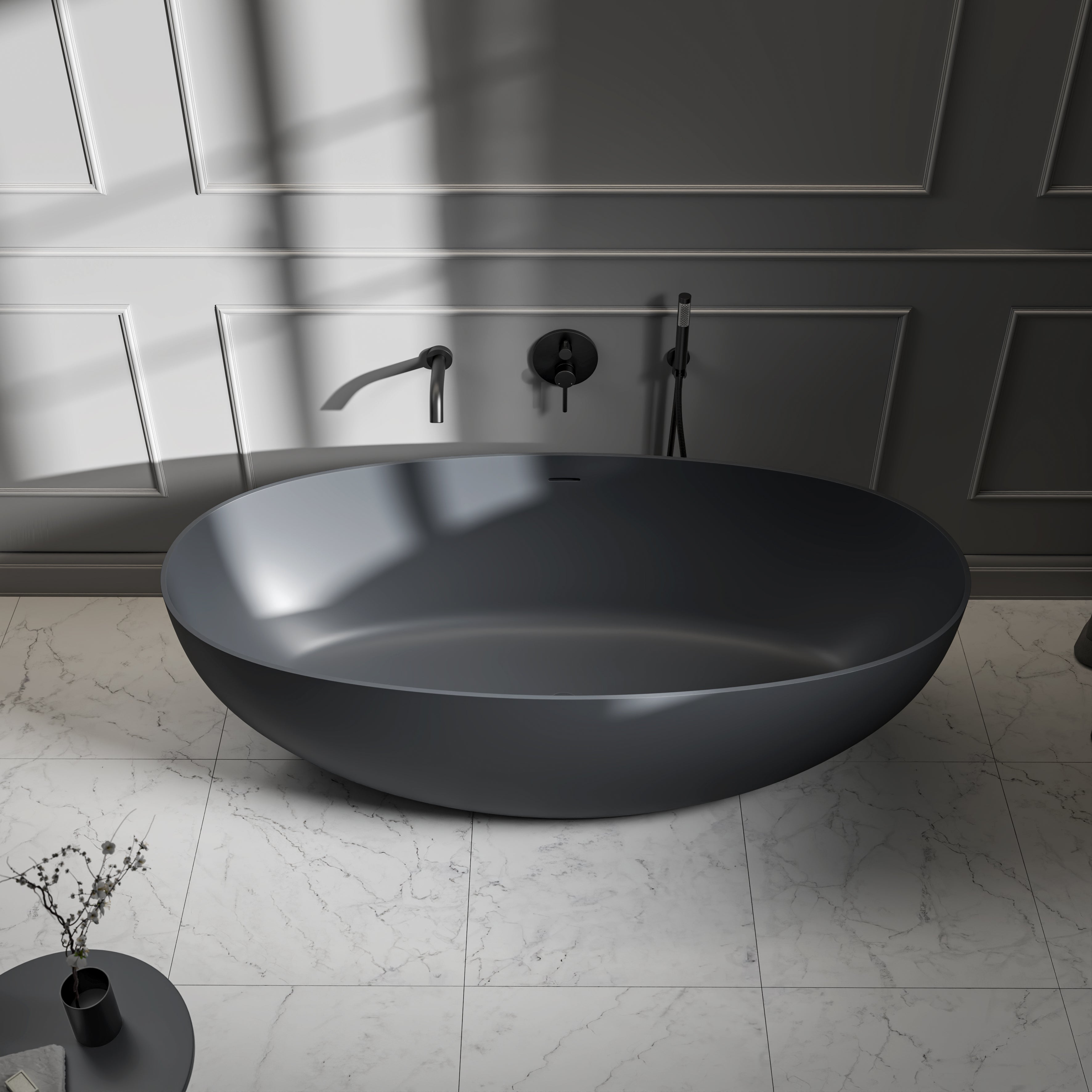 Bromley Freestanding Slate Stone Bath 1700mm