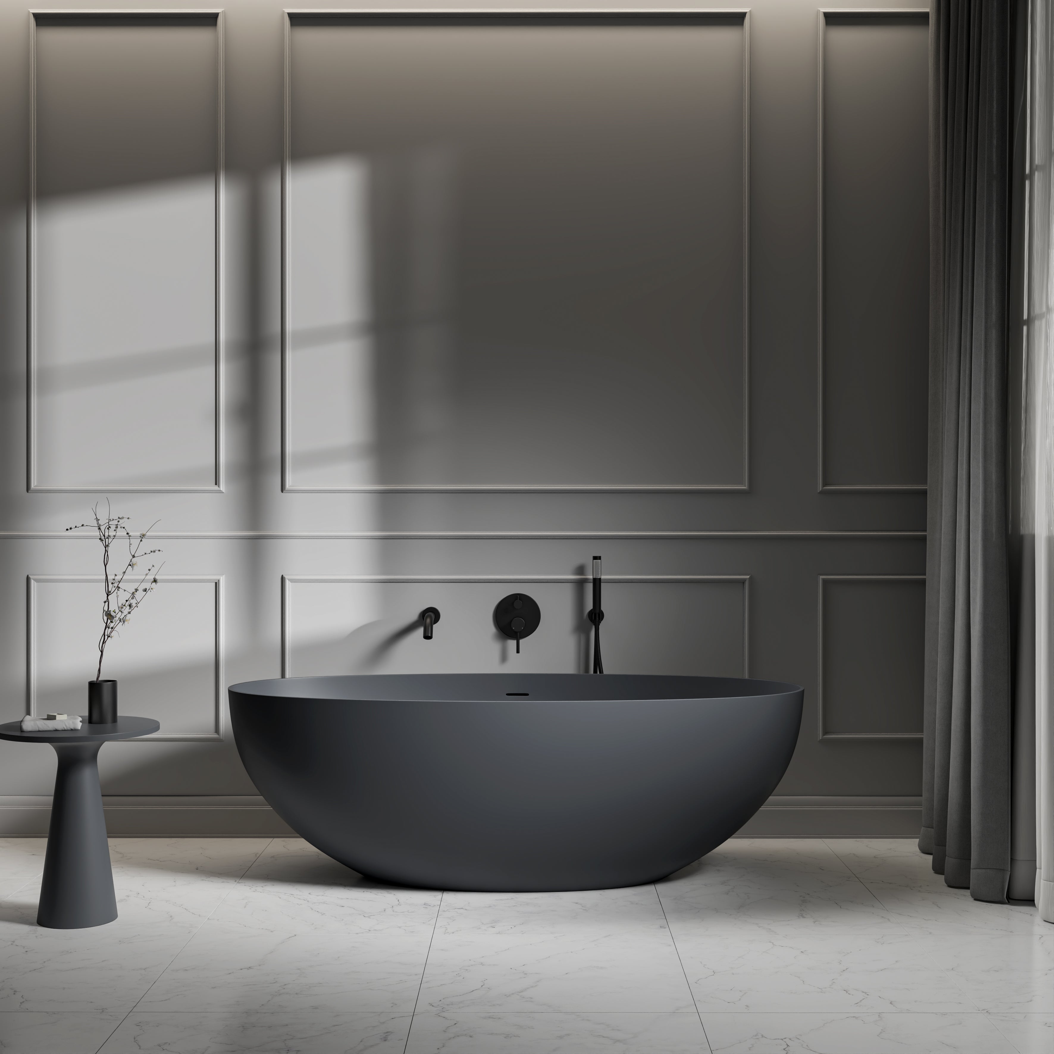 Bromley Freestanding Slate Stone Bath 1700mm