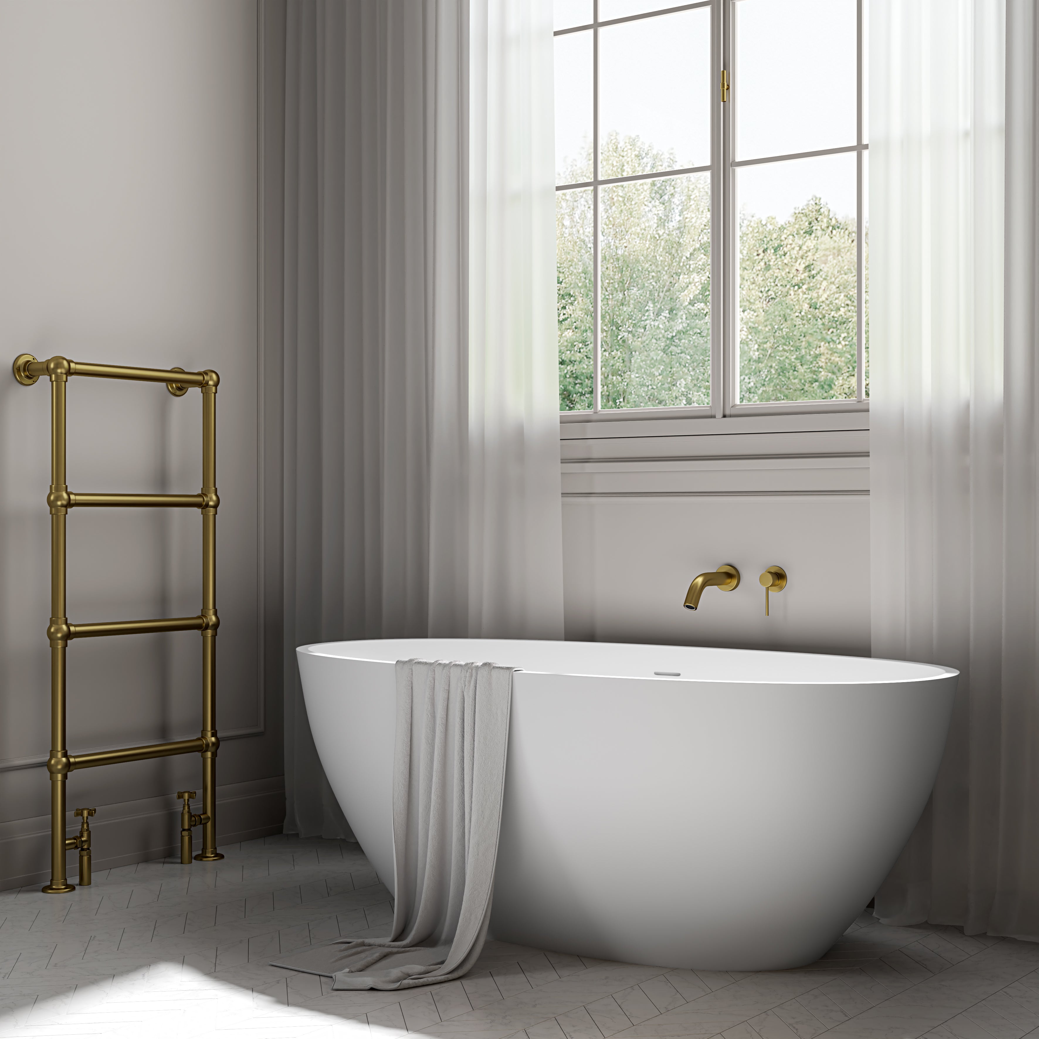 Bromley Light Freestanding White Acrylic Bath 1500mm