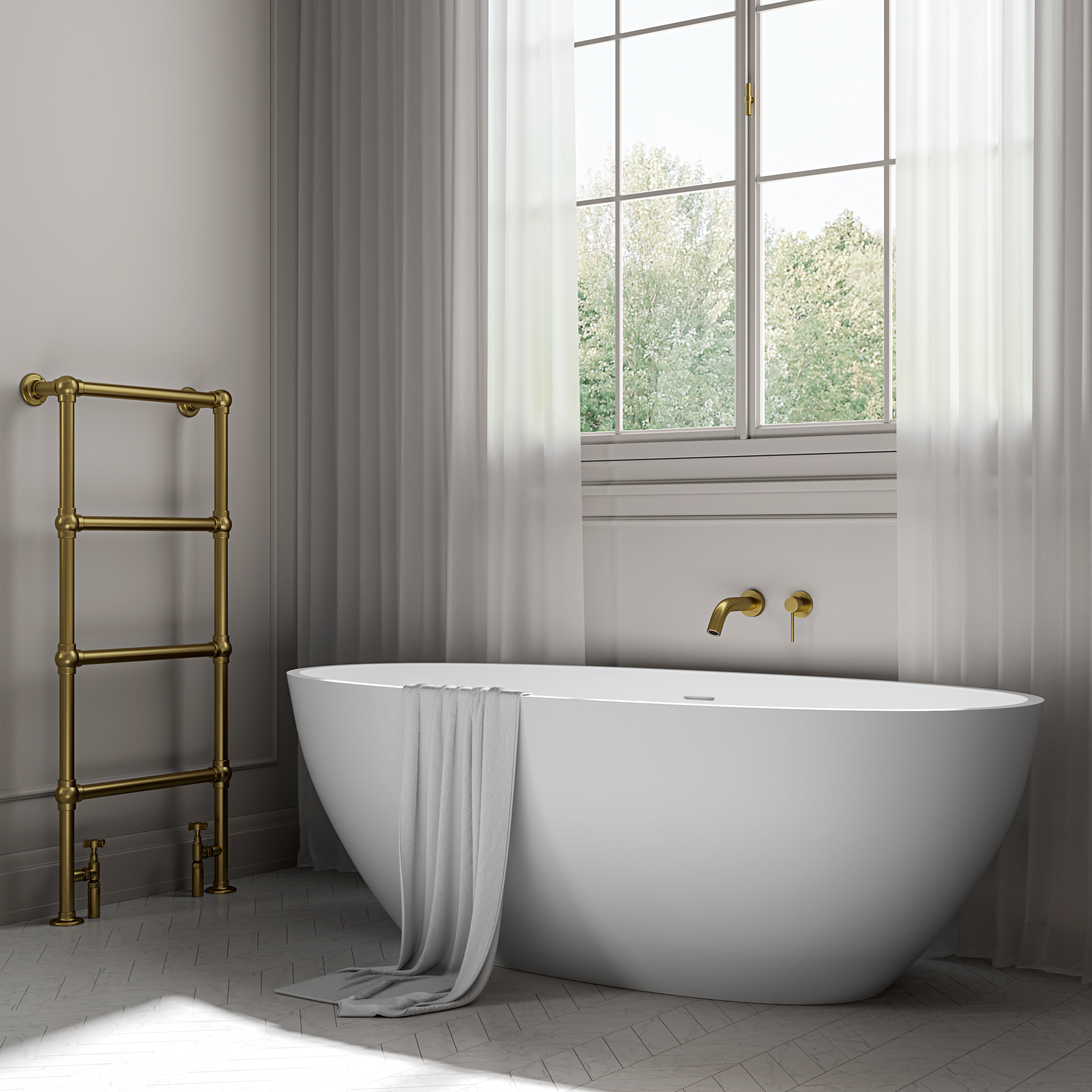 Bromley Light Freestanding White Acrylic Bath 1700mm