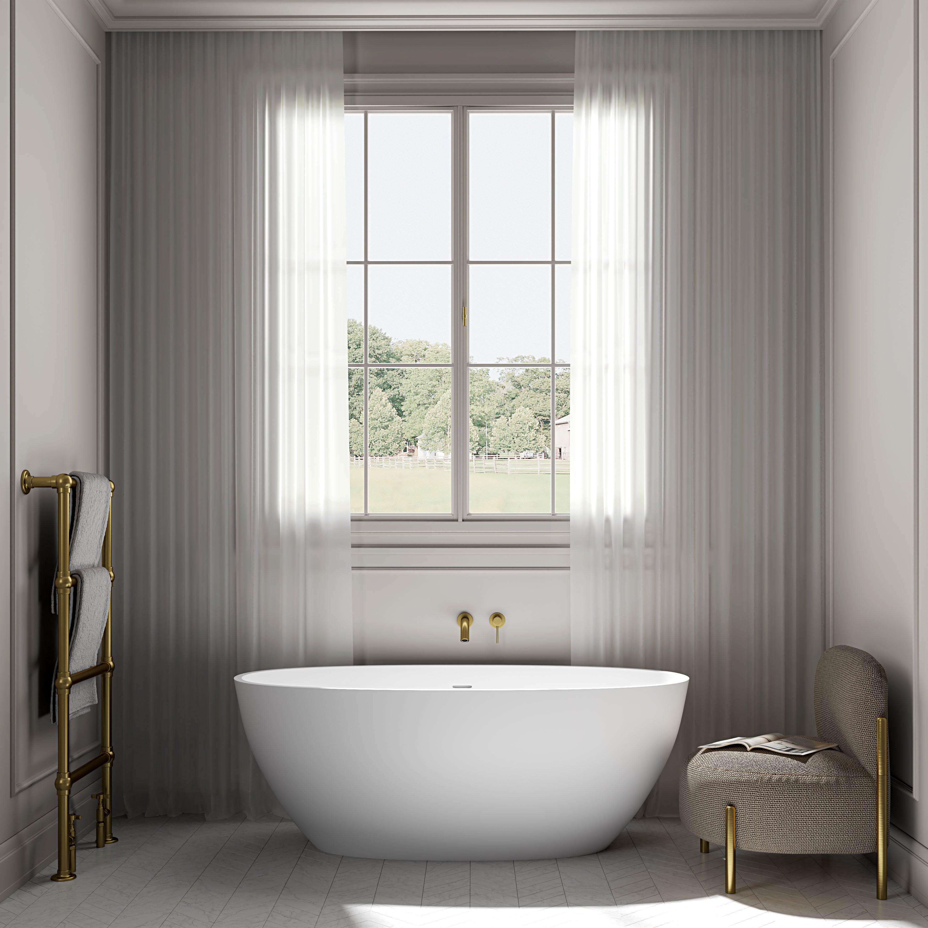 Bromley Freestanding White Acrylic Bath 1500mm