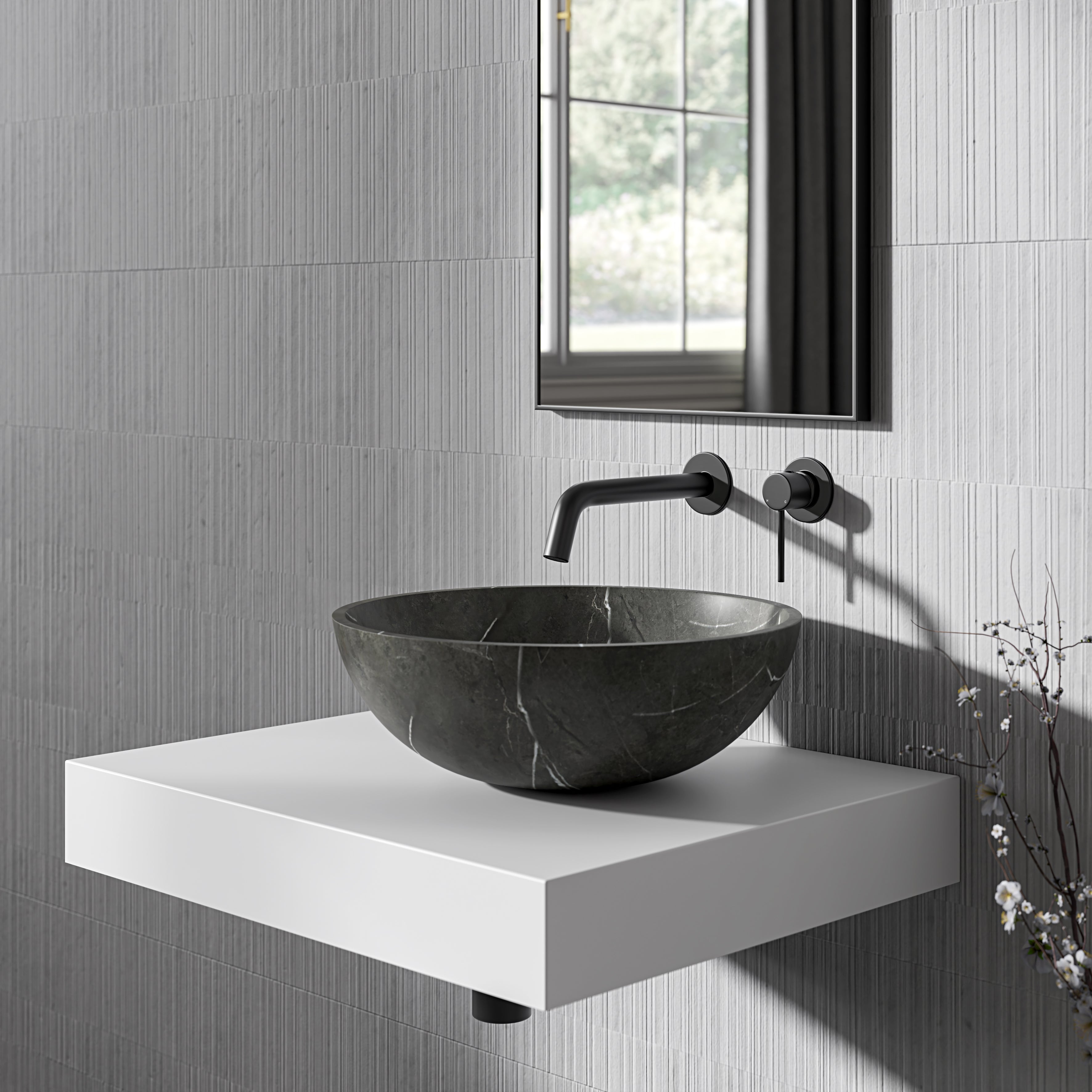 Circo Pietra Grey Marble Countertop Basin 400mm