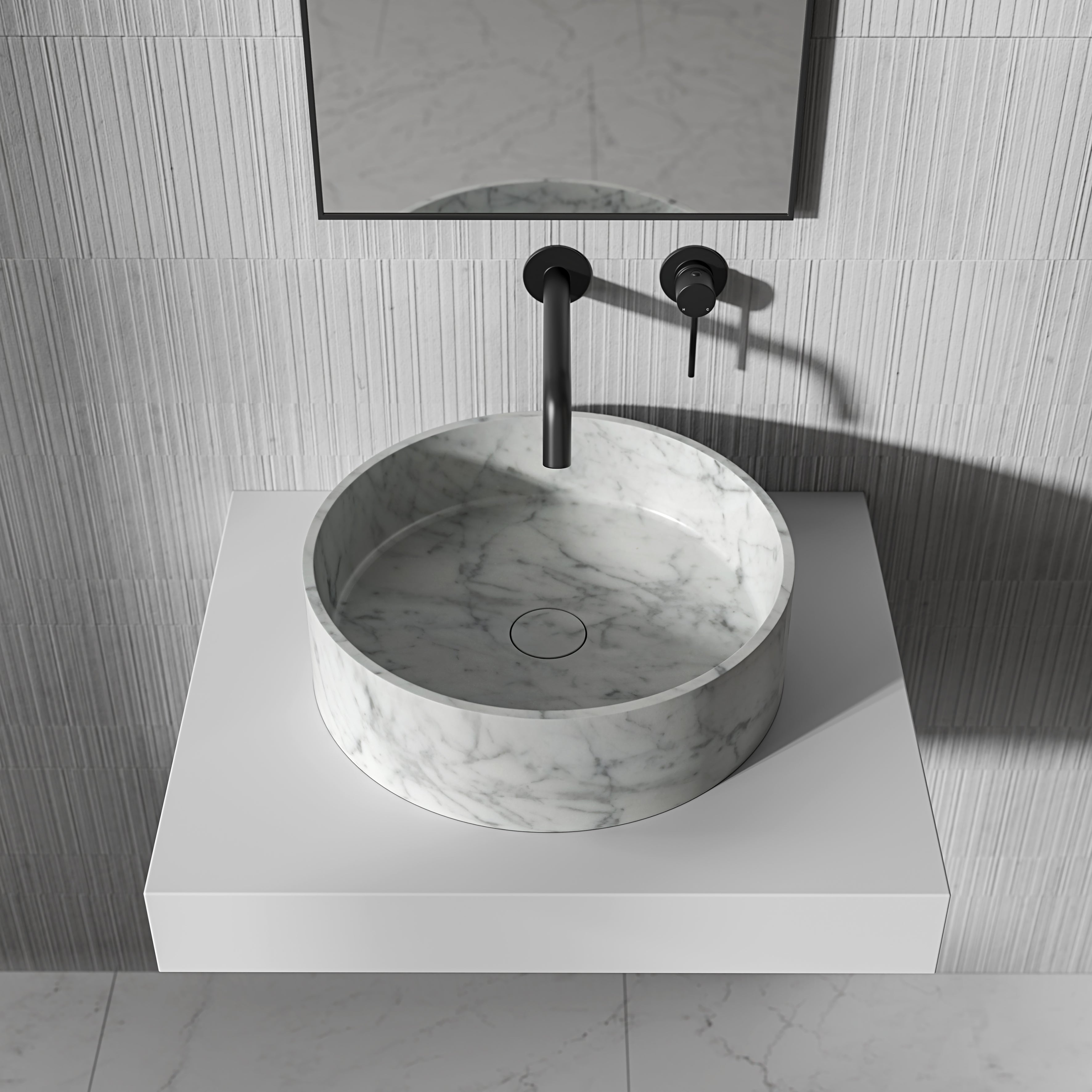 Valle Carrara Marble Countertop Basin 400mm
