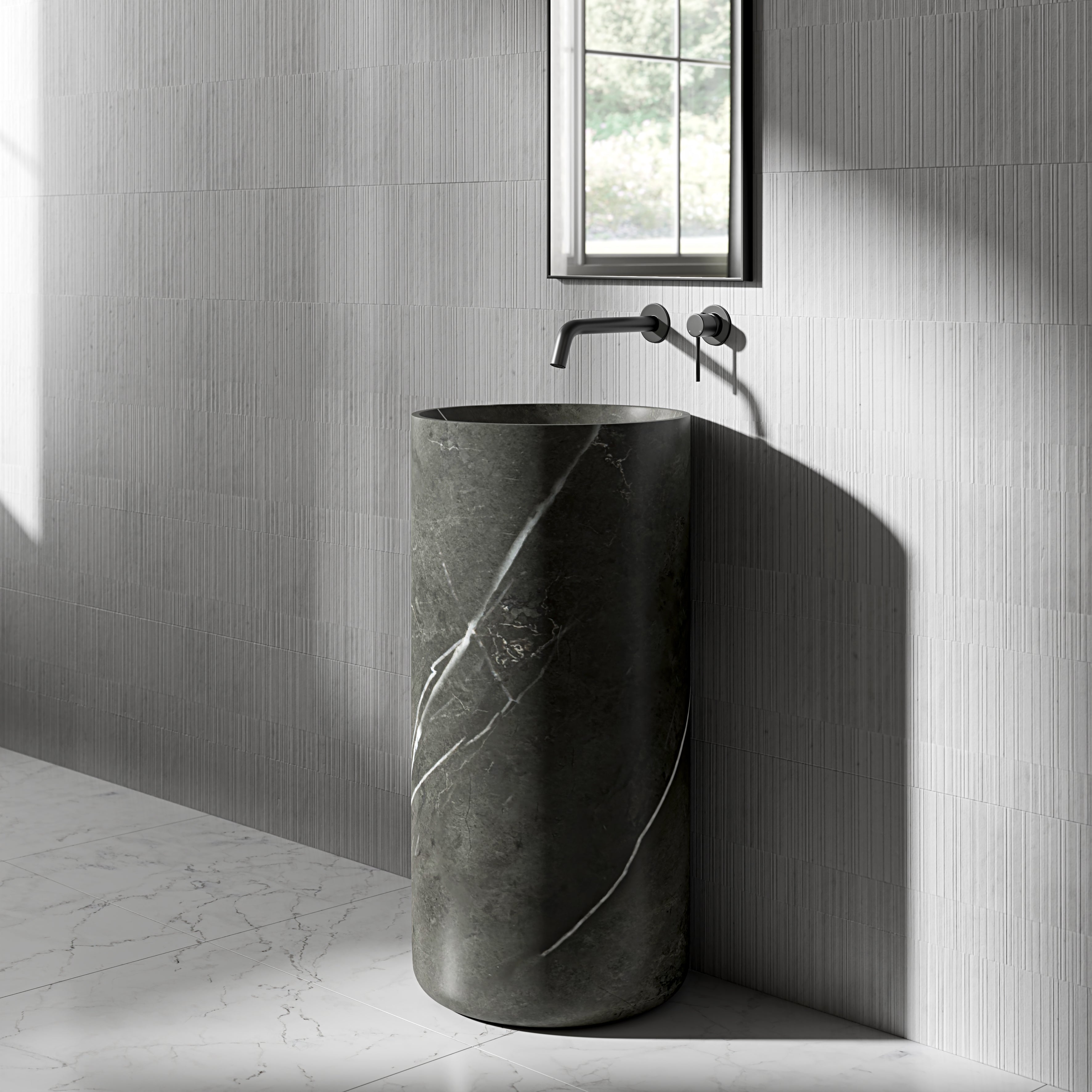 Adria Pietra Grey Marble Freestanding Basin 400mm