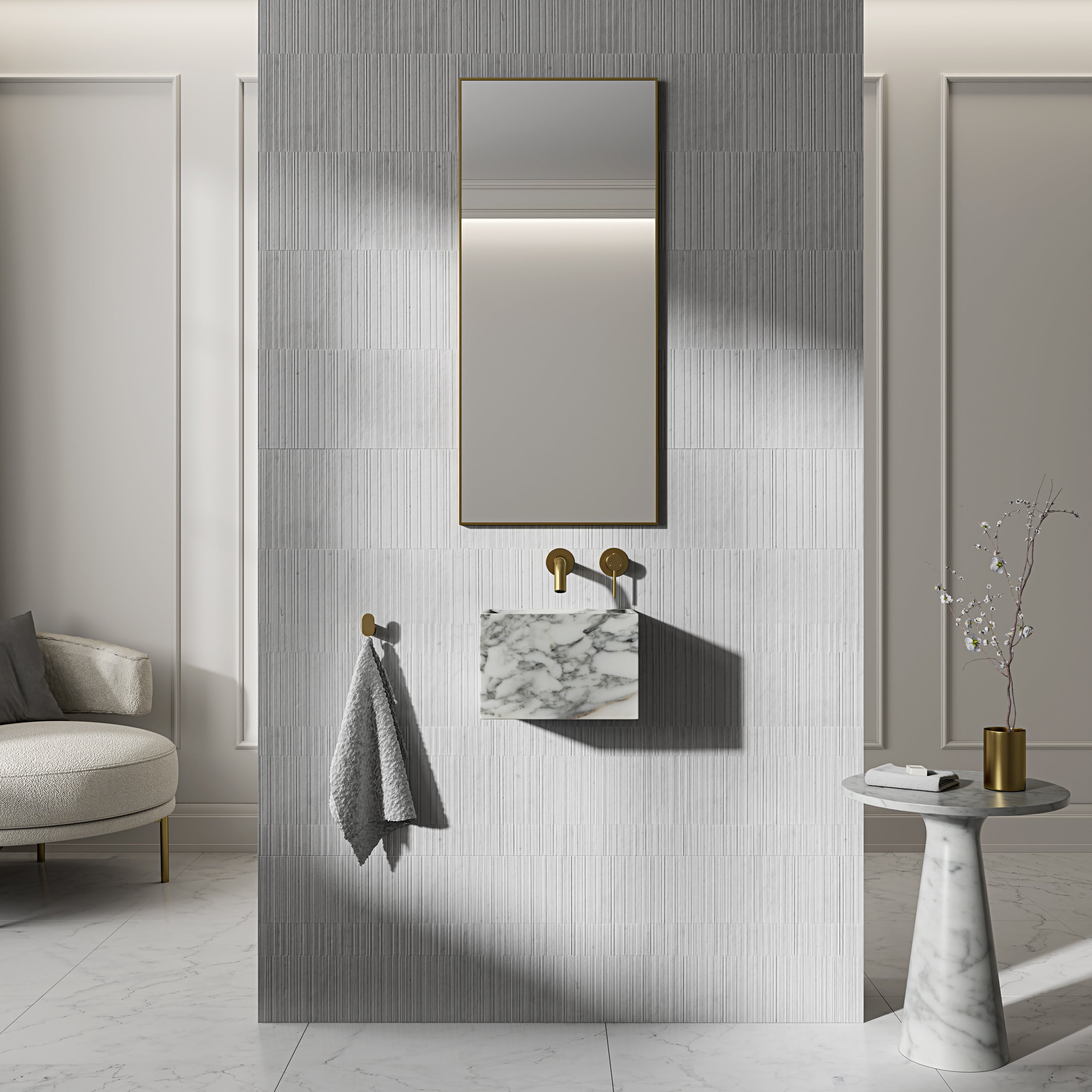 Arden Arabescato Marble Wall Hung Basin 300mm