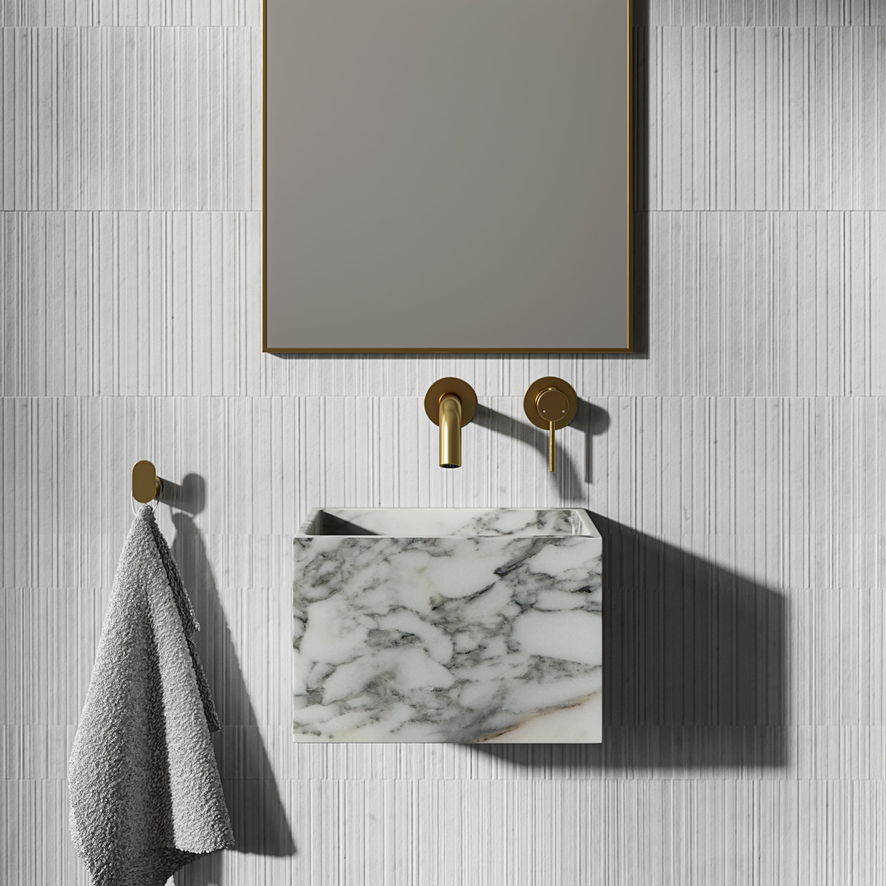 Arden Arabescato Marble Wall Hung Basin 300mm