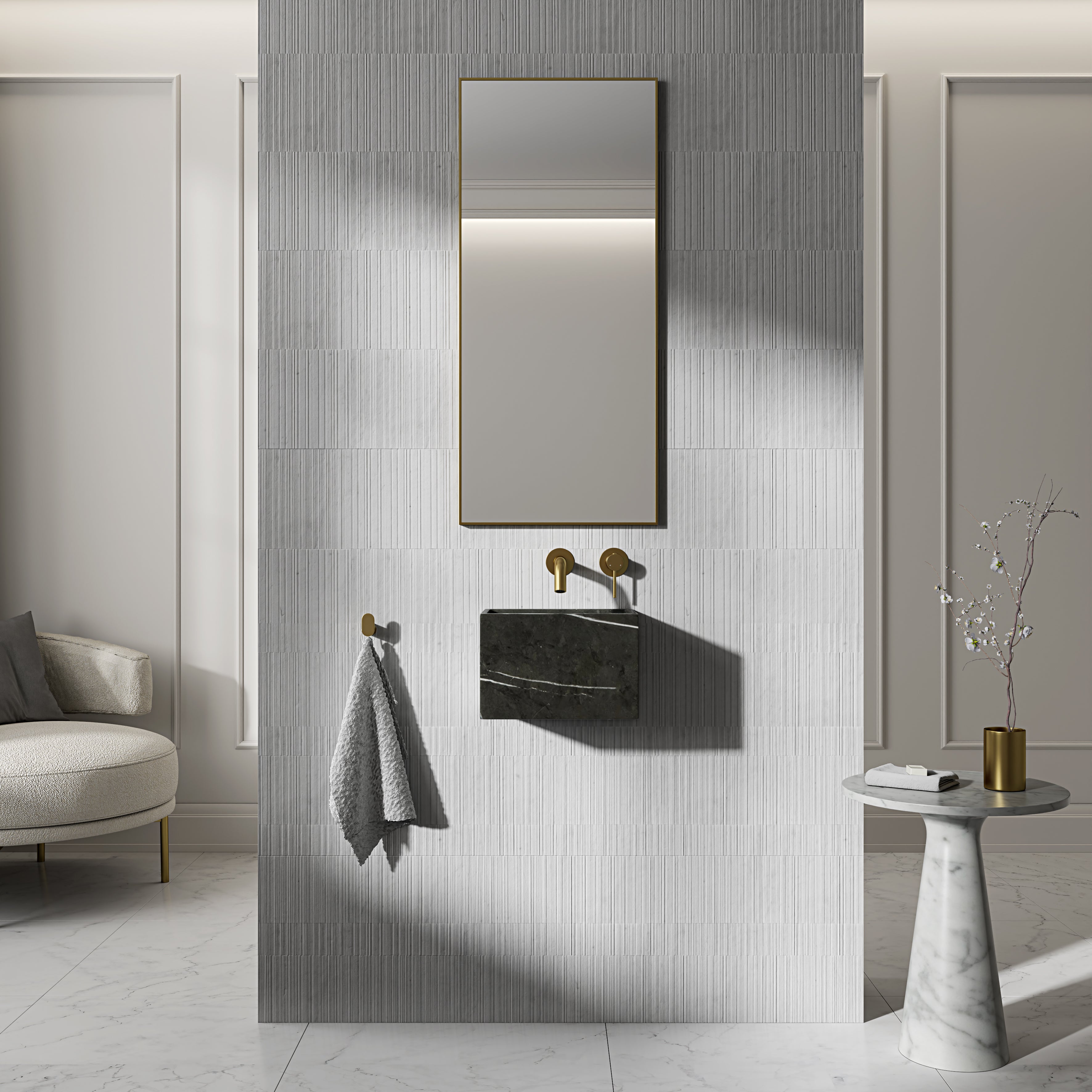 Arden Pietra Grey Marble Wall Hung Basin 300mm