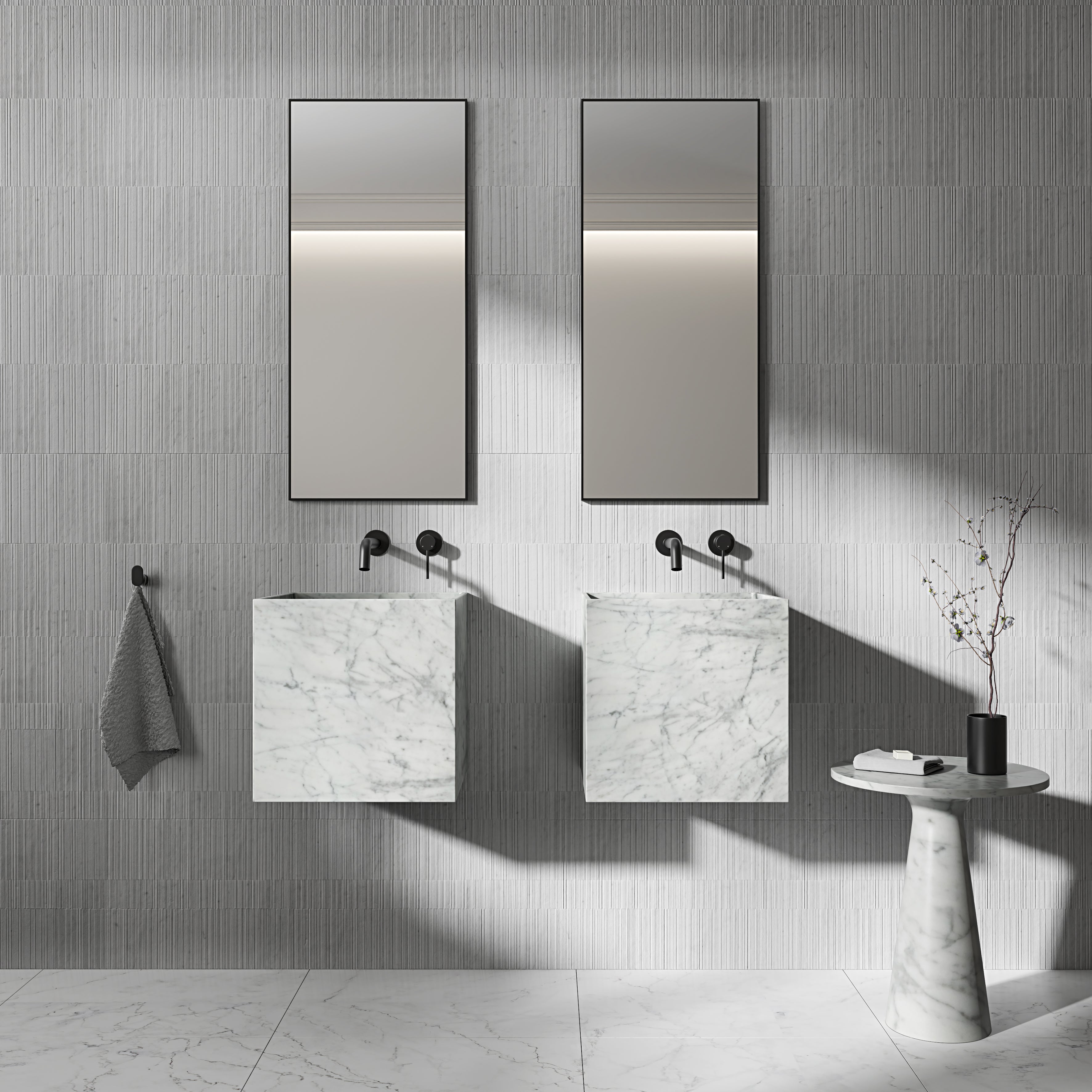 Regina Carrara Marble Wall Hung Basin 400mm