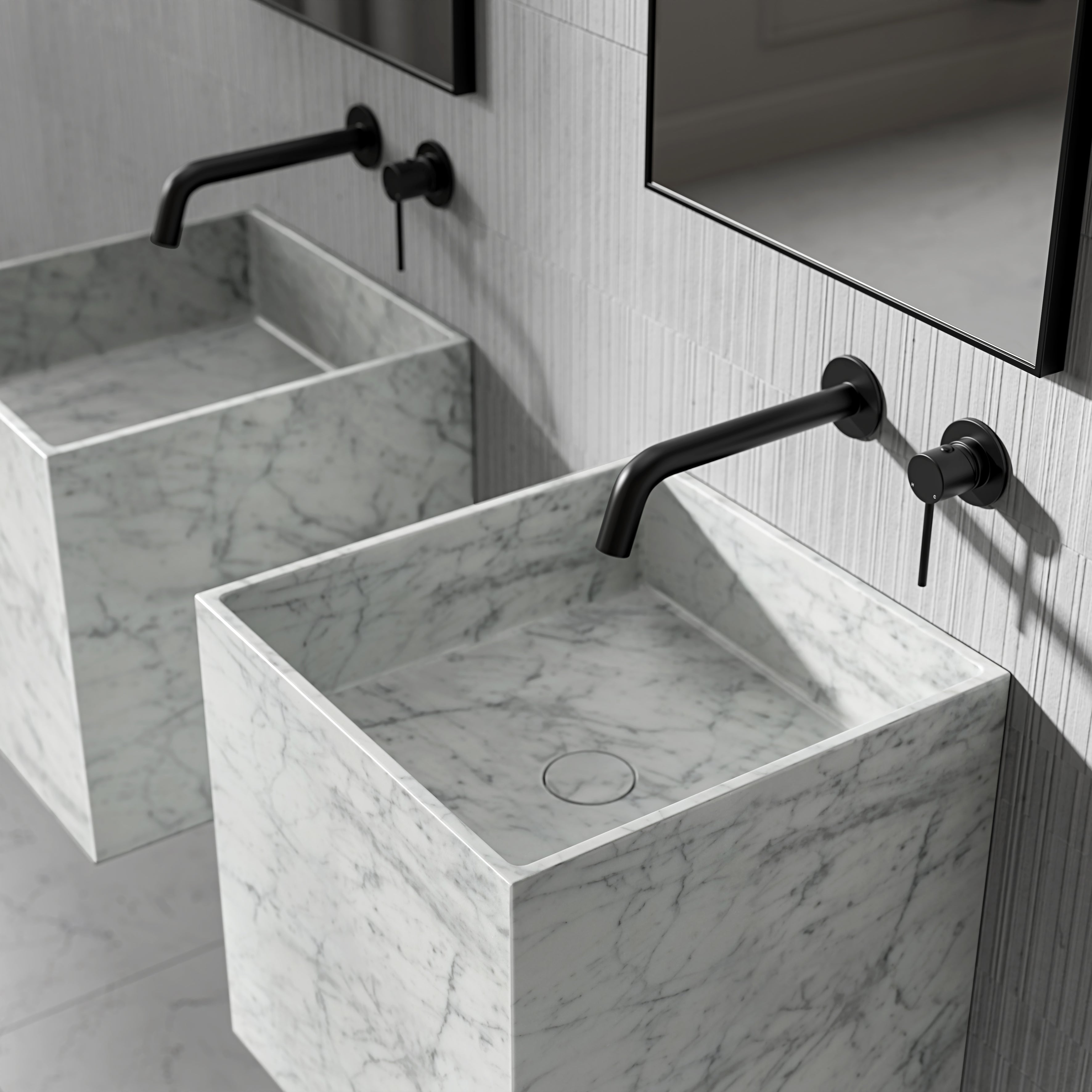Regina Carrara Marble Wall Hung Basin 400mm