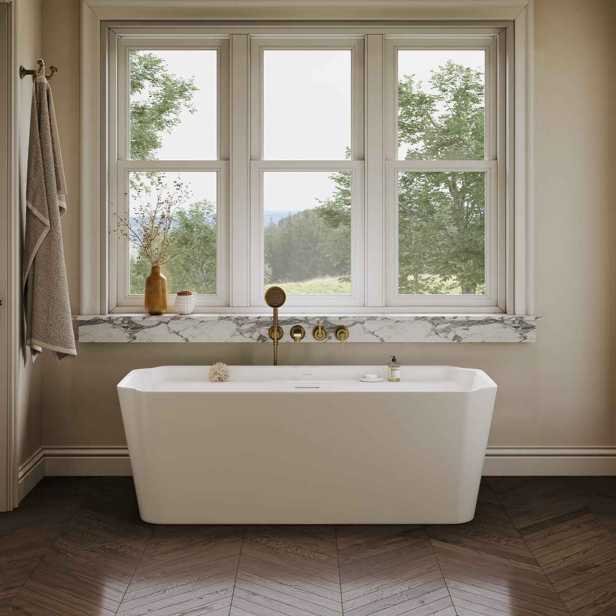 Harrington Light White Freestanding Acrylic Bath 1700mm