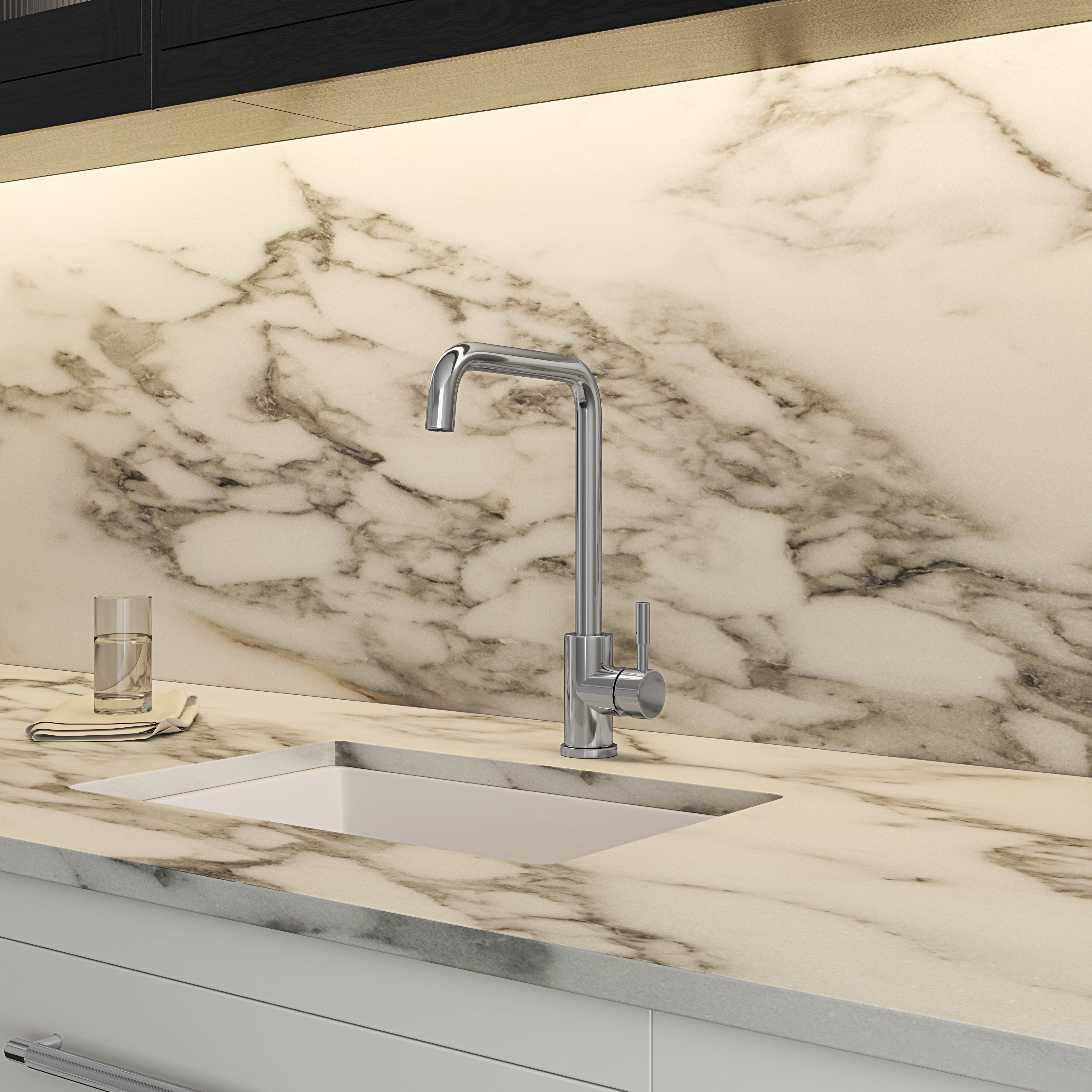 Harrow Single Lever Square Kitchen Mixer Tap Chrome