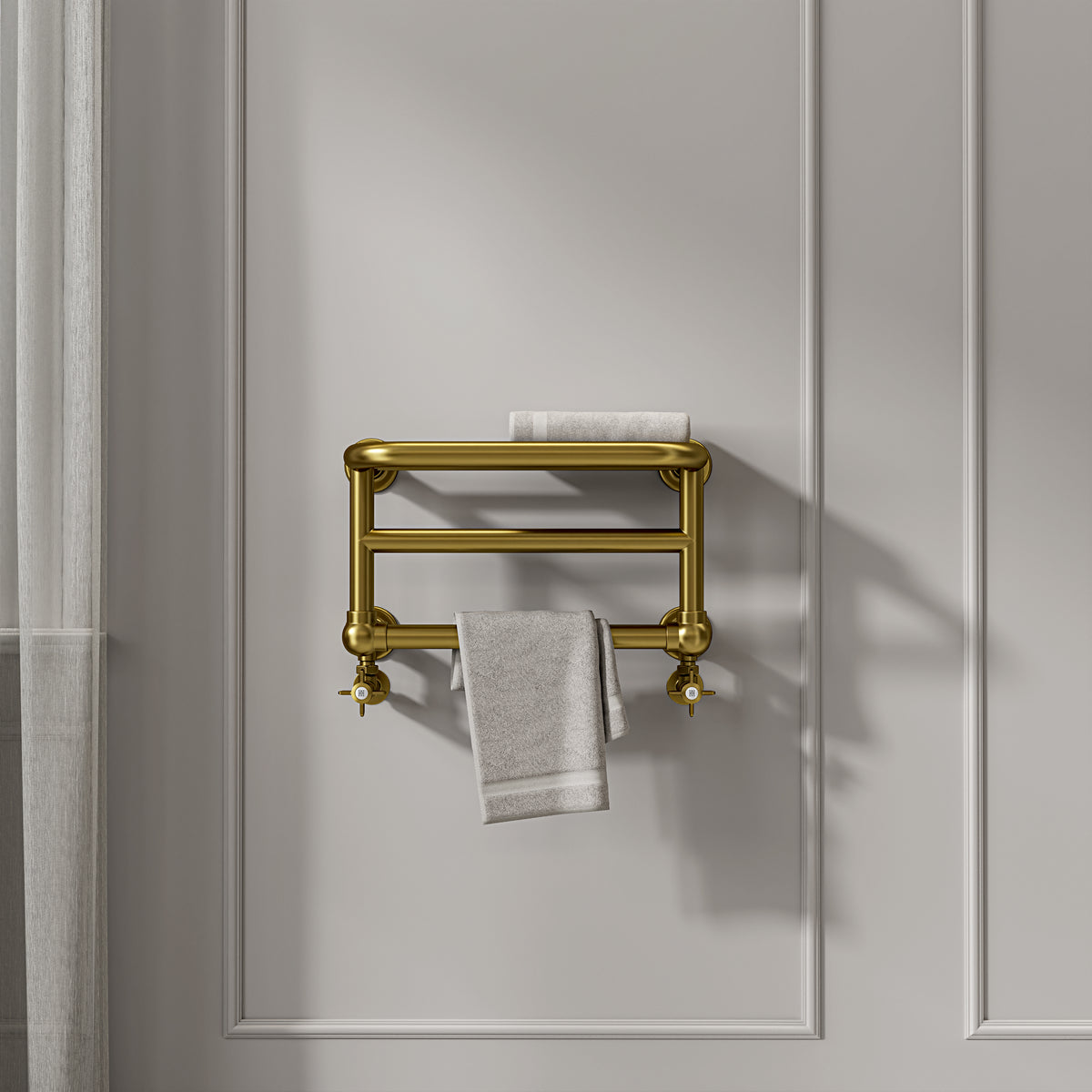 Henderson Traditional Towel Warmer Radiator Brushed Gold