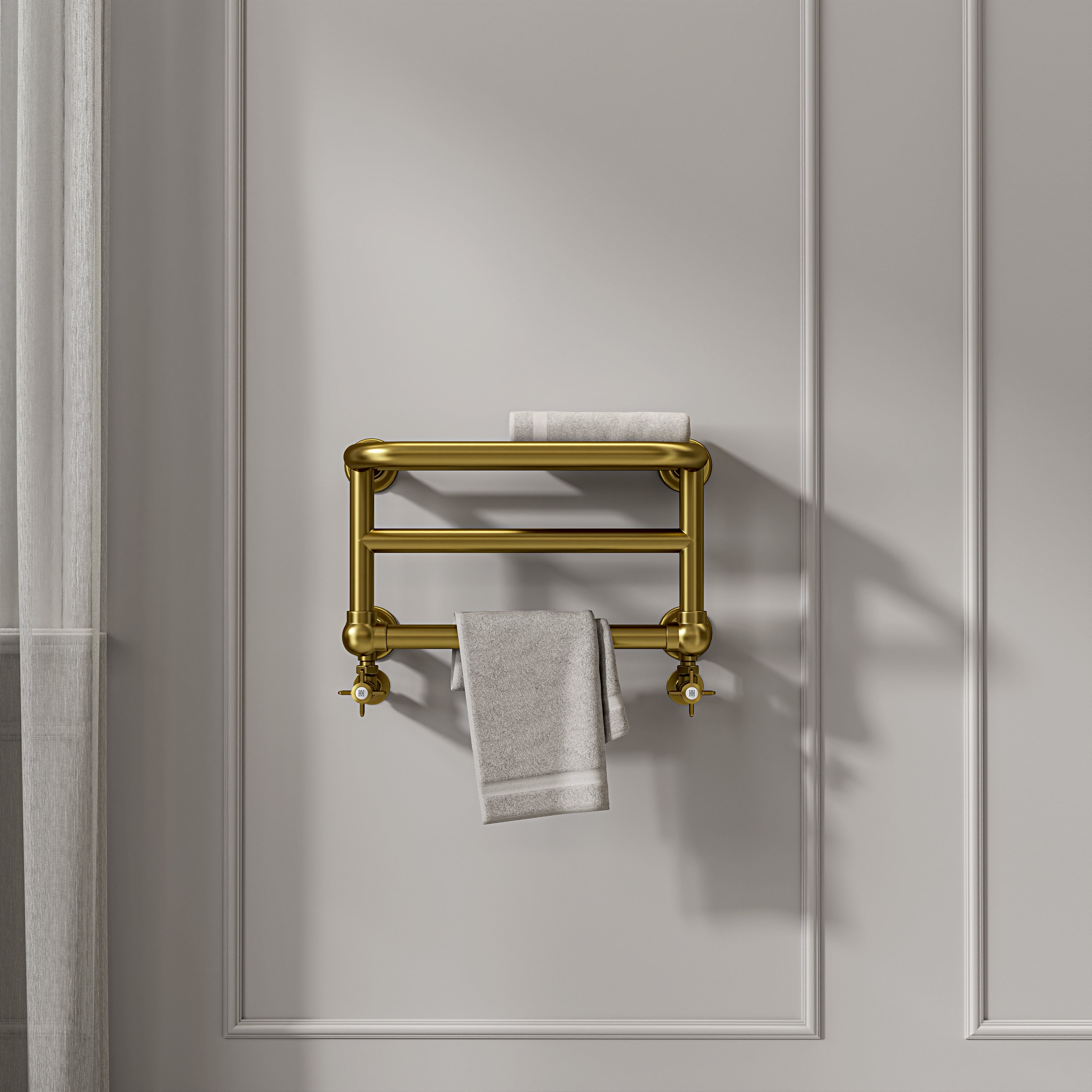 Henderson Traditional Towel Warmer Radiator Brushed Gold