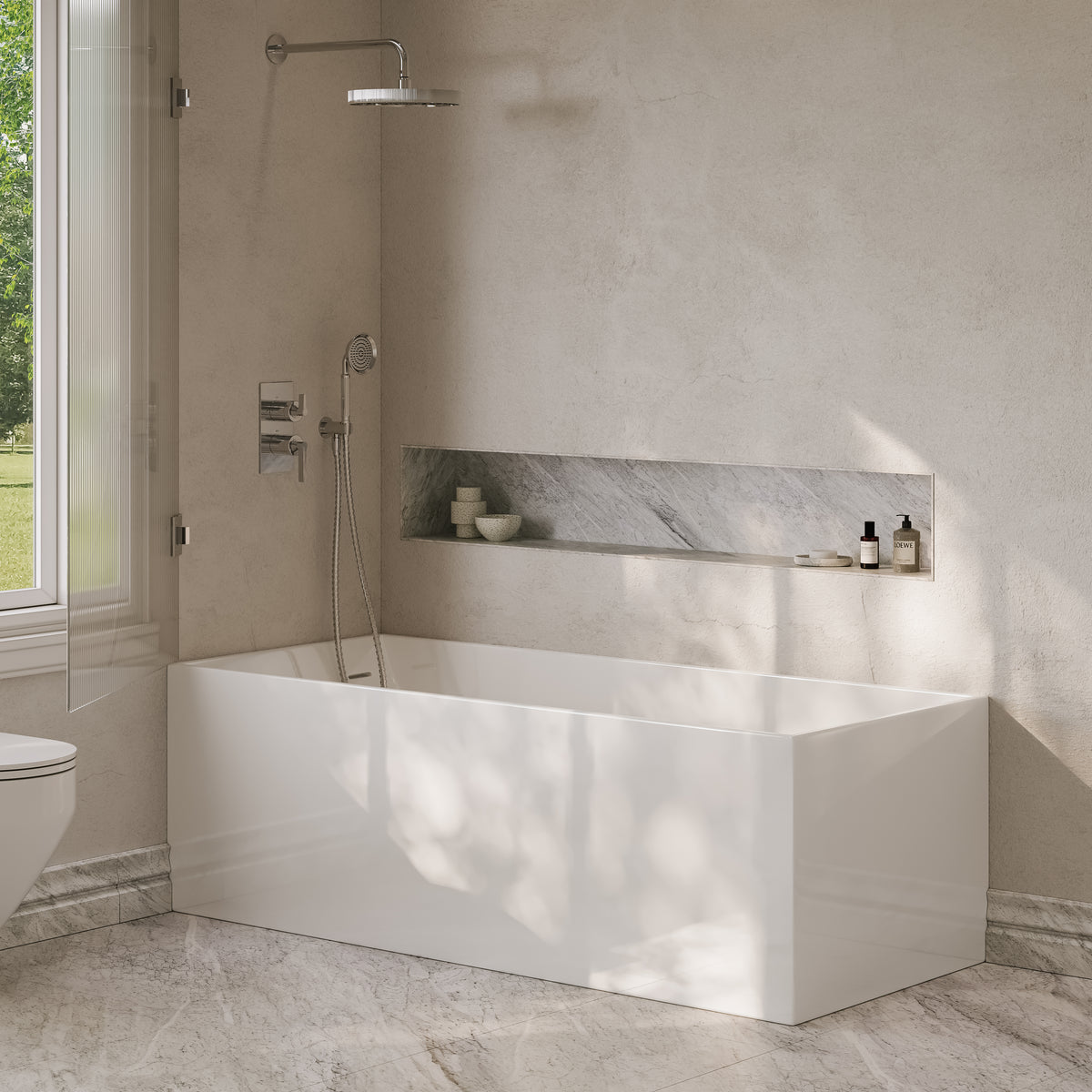 Kirkby Freestanding White Stone Bath 1700mm