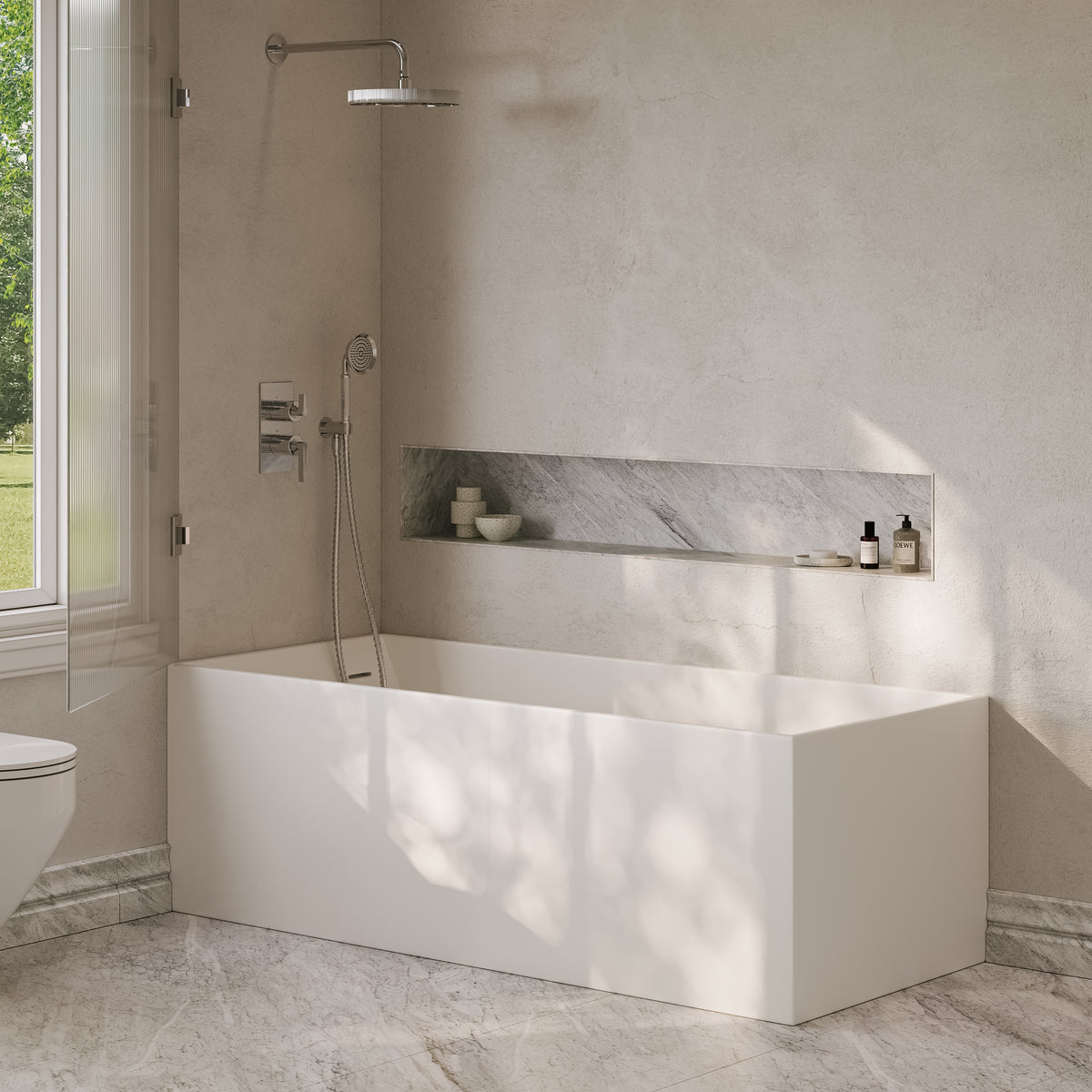 Kirkby Freestanding White Stone Bath 1700mm
