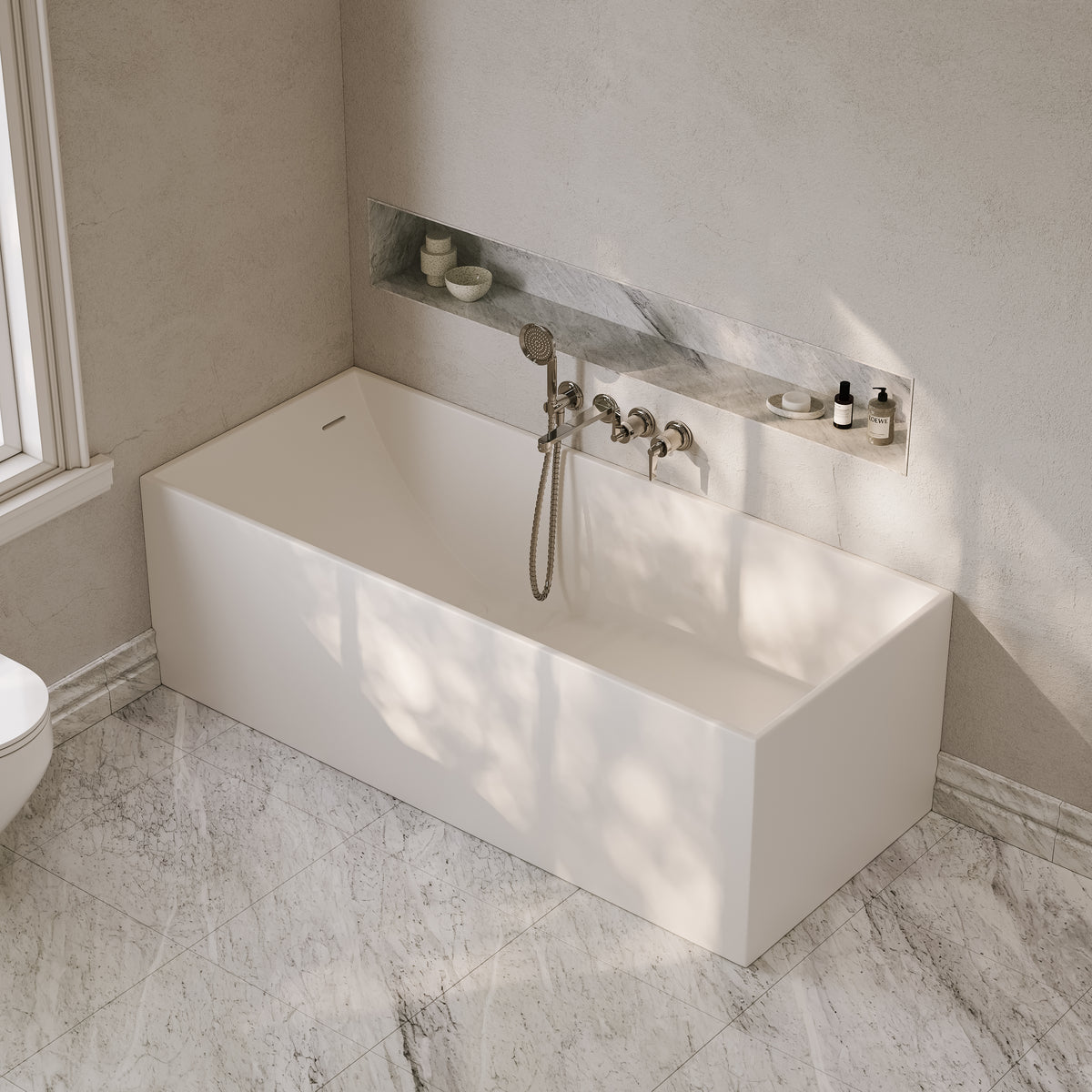 Kirkby Freestanding White Stone Bath 1700mm
