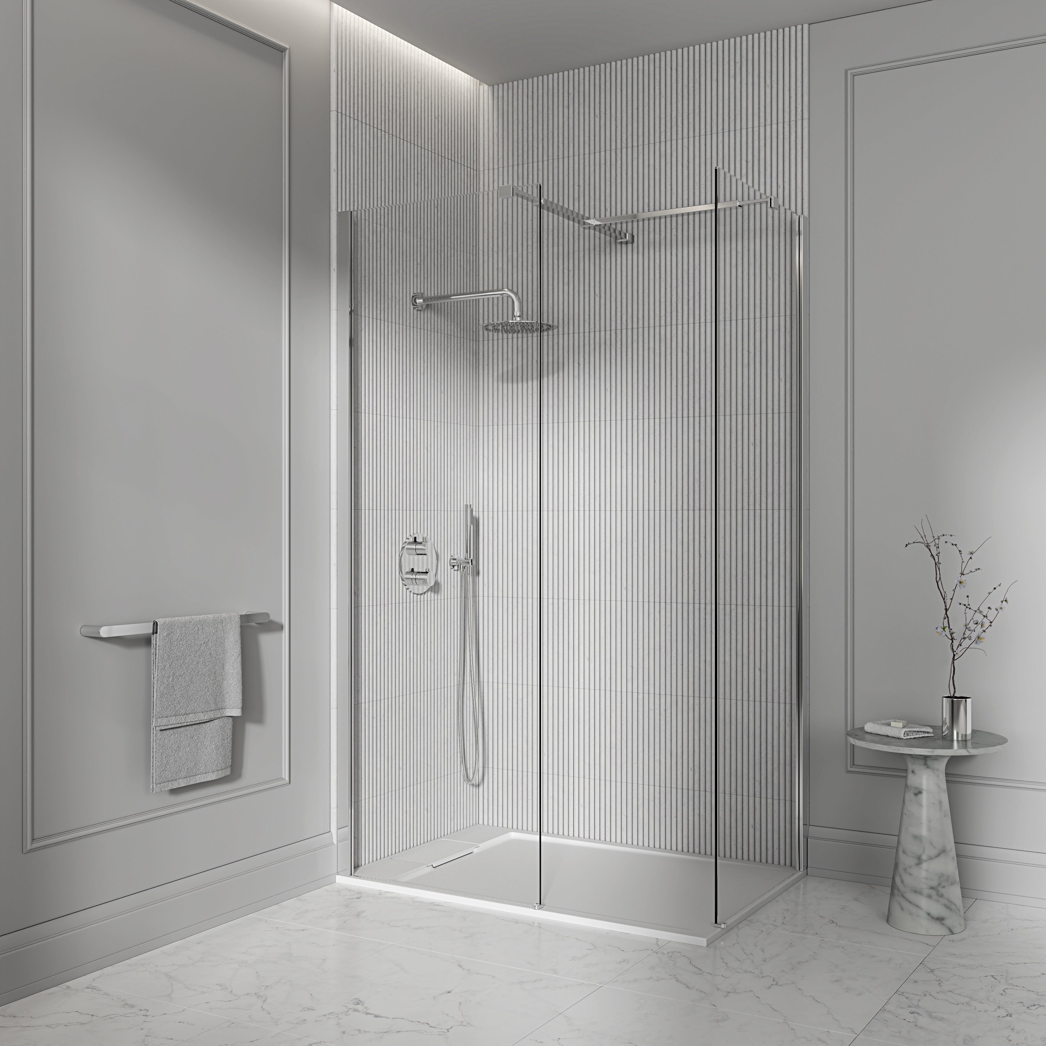 Avant Complete Walk in Shower Enclosure Chrome - Kit B