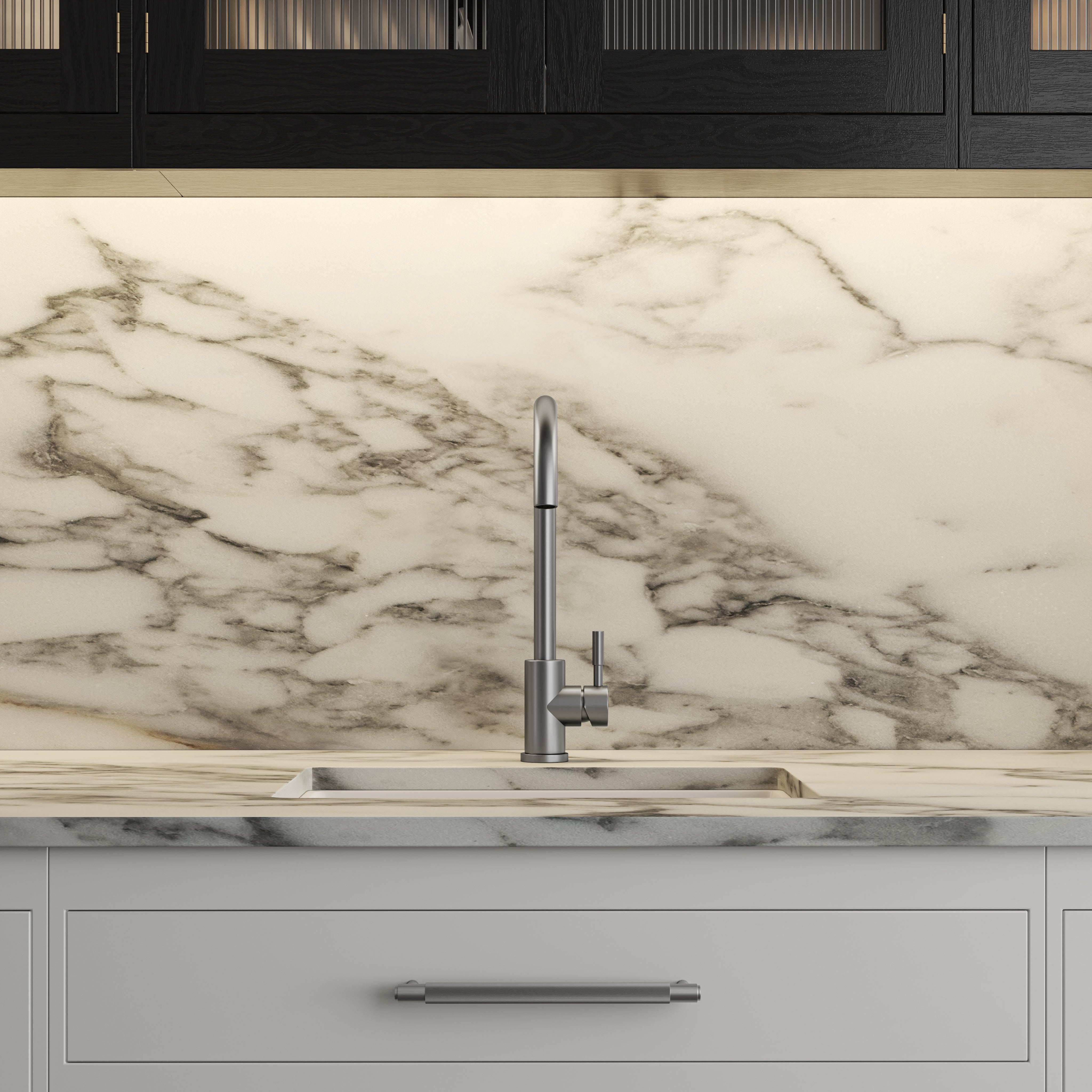 Fulham Single Lever Swan Kitchen Mixer Tap Brushed Stainless