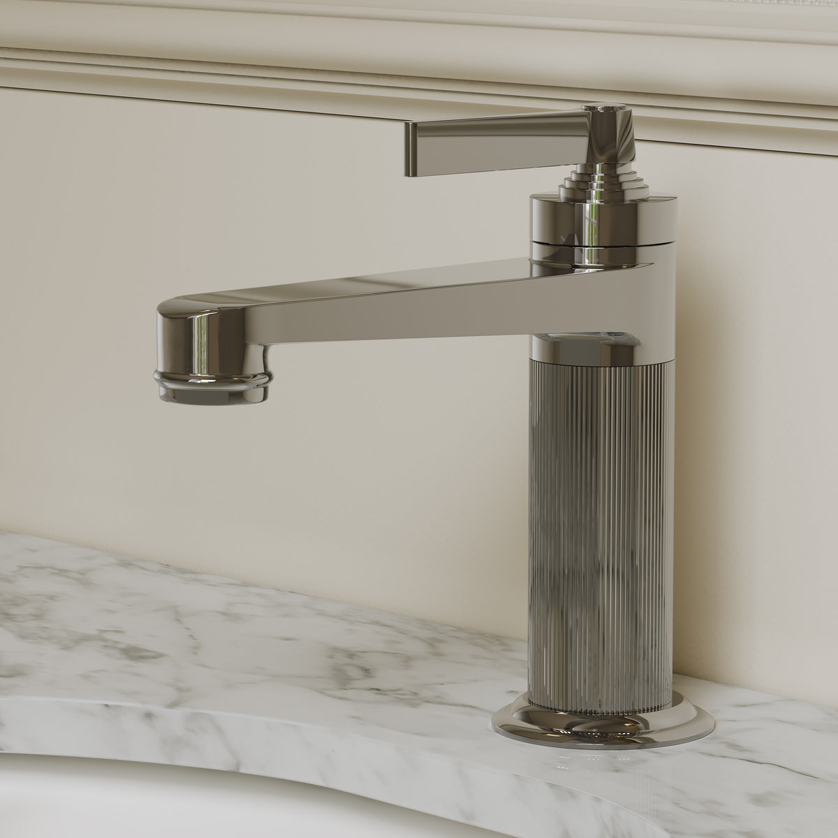 Pembury Polished Nickel Monobloc Basin Mixer Tap