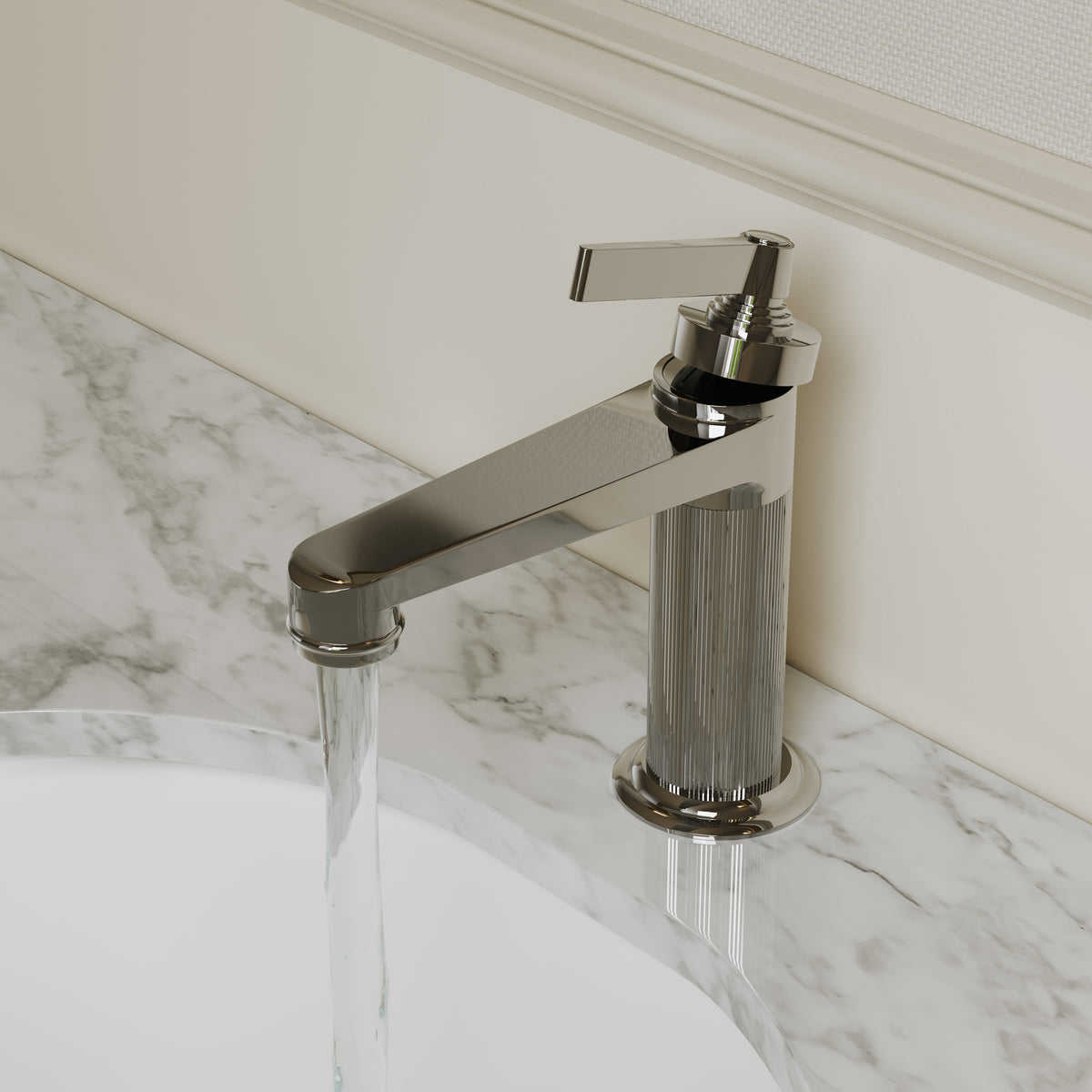 Pembury Polished Nickel Monobloc Basin Mixer Tap
