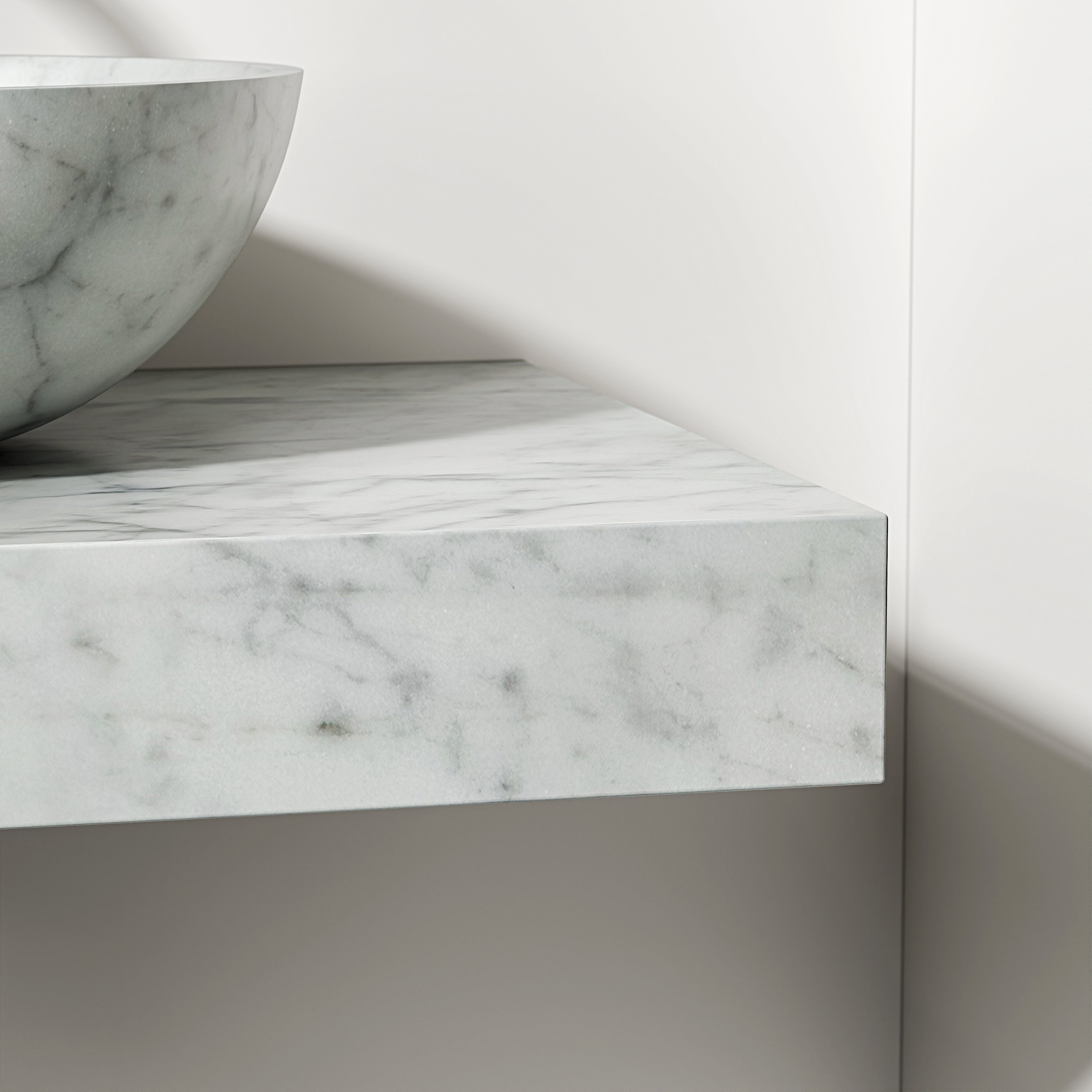 Carrara Marble Wall Hung Countertop Basin Shelf 1000mm