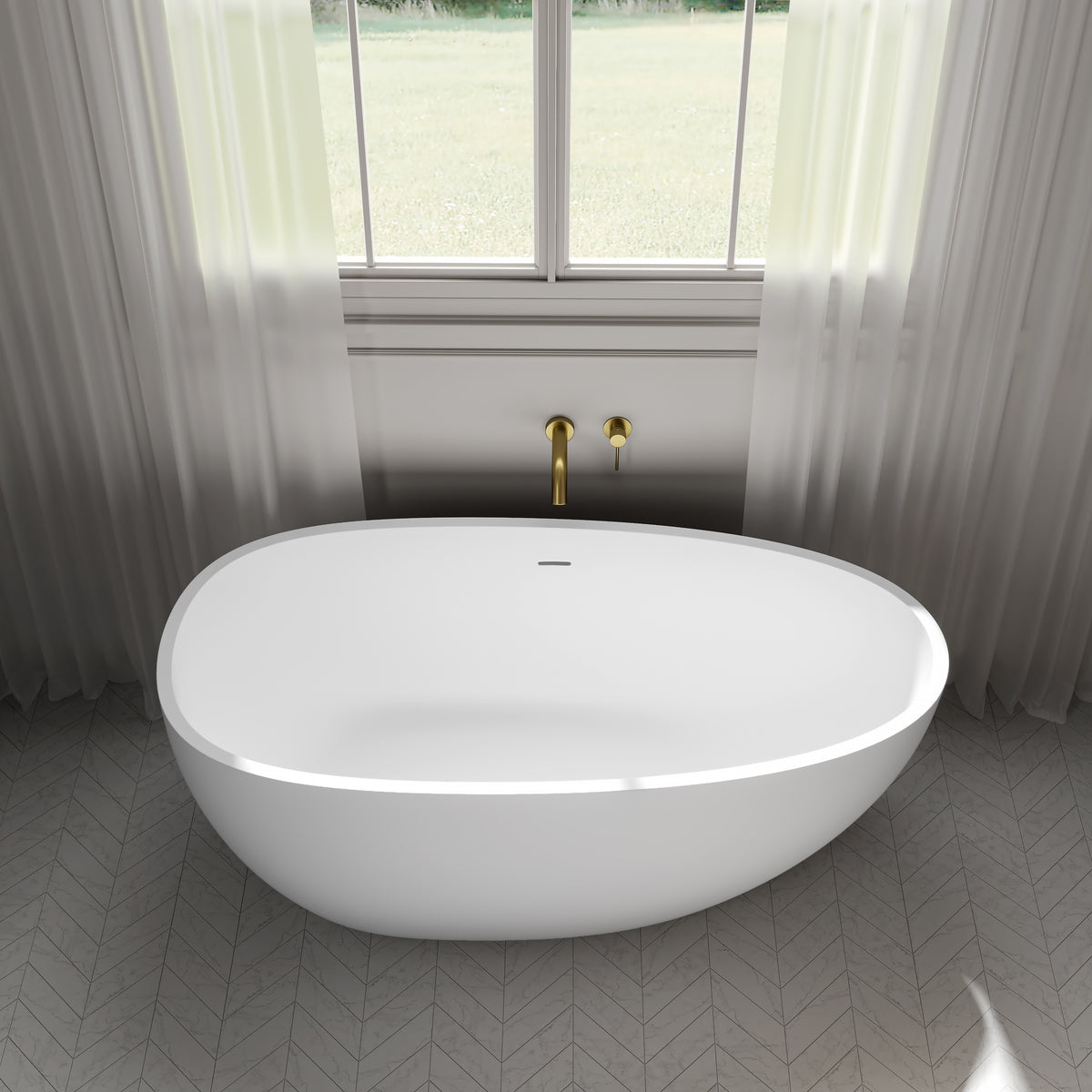 Marlow Light Freestanding White Acrylic Bath 1500mm