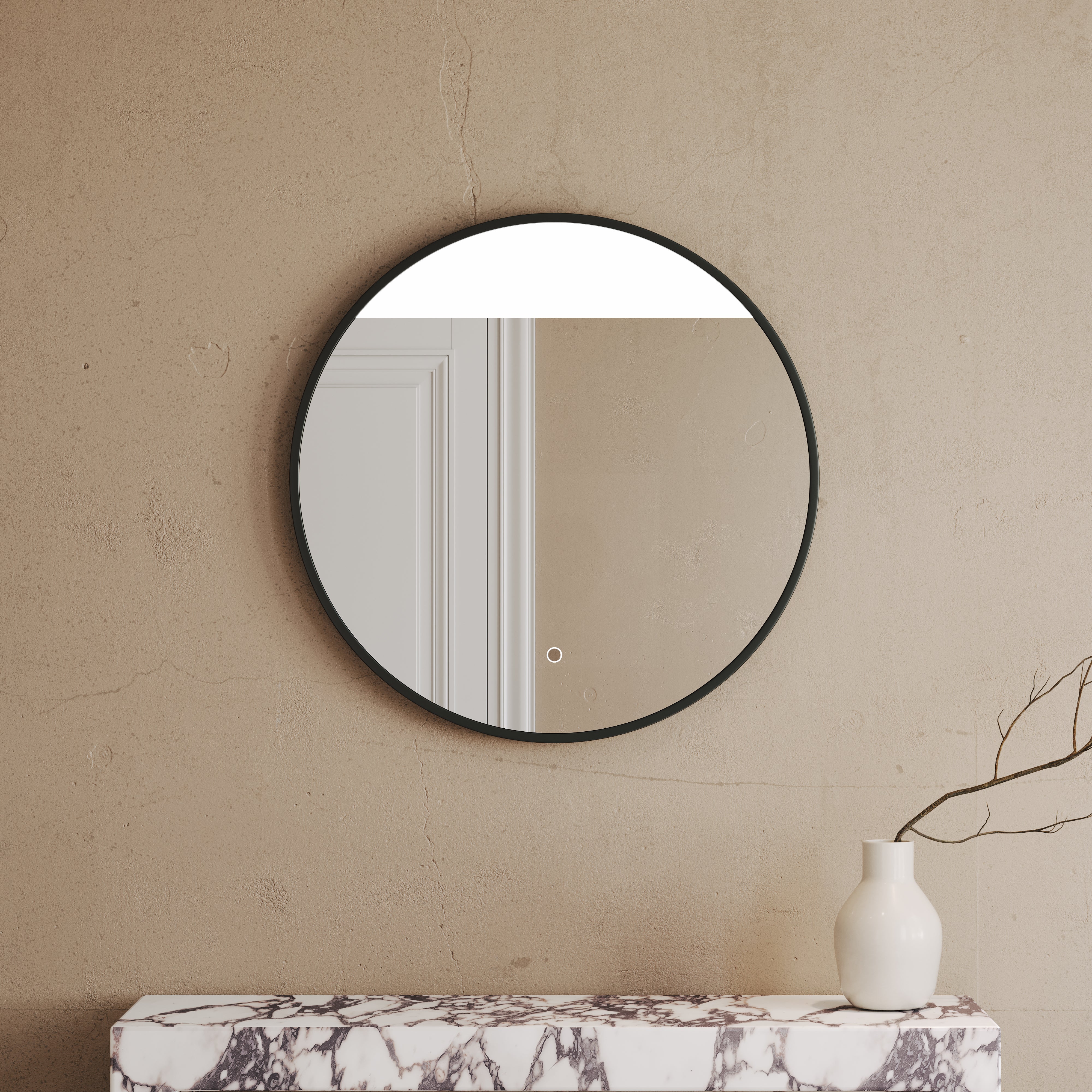 Cielo Mirror with Backlit LED & Demister Matte Black 800mm