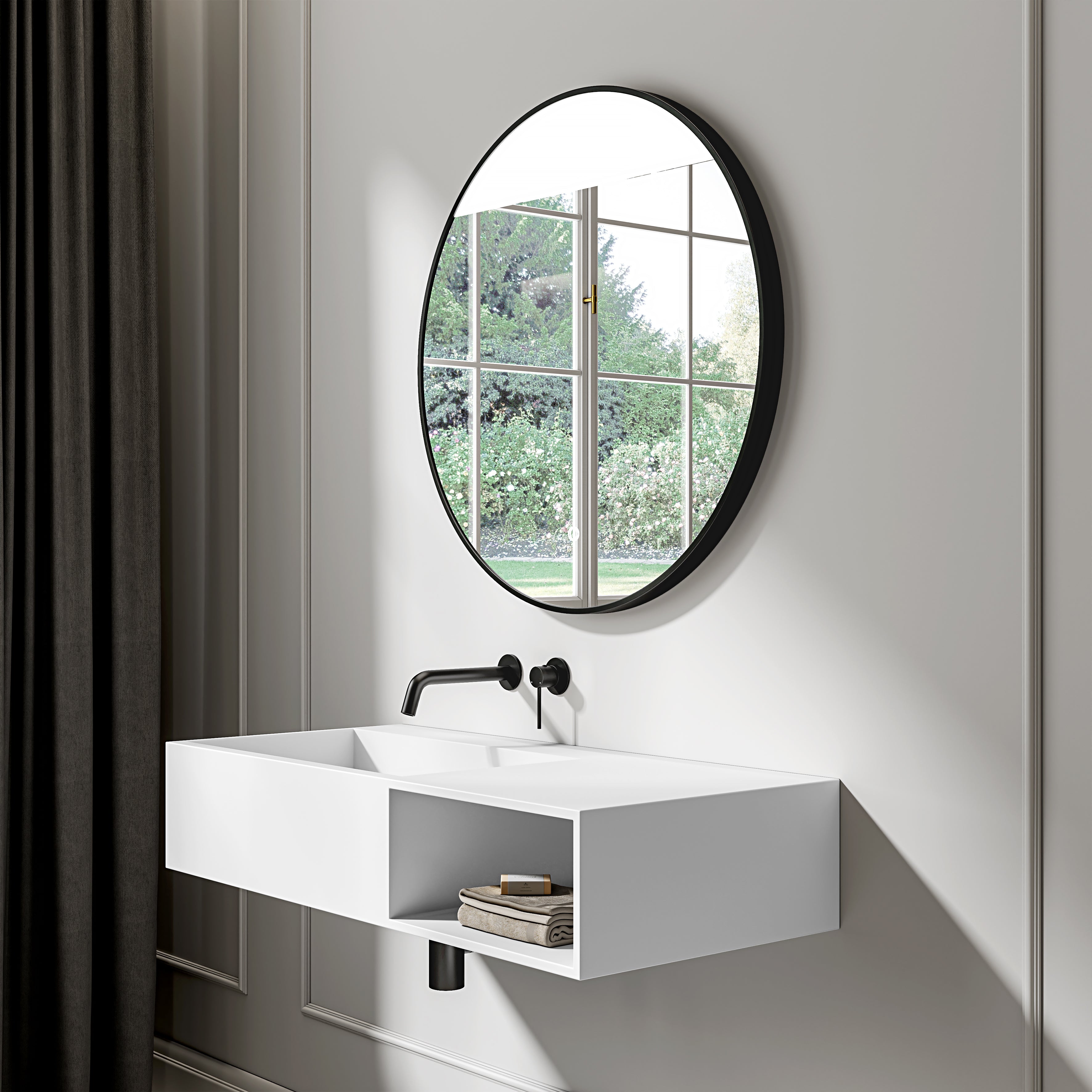 Cielo Mirror with Backlit LED & Demister Matte Black 1200mm
