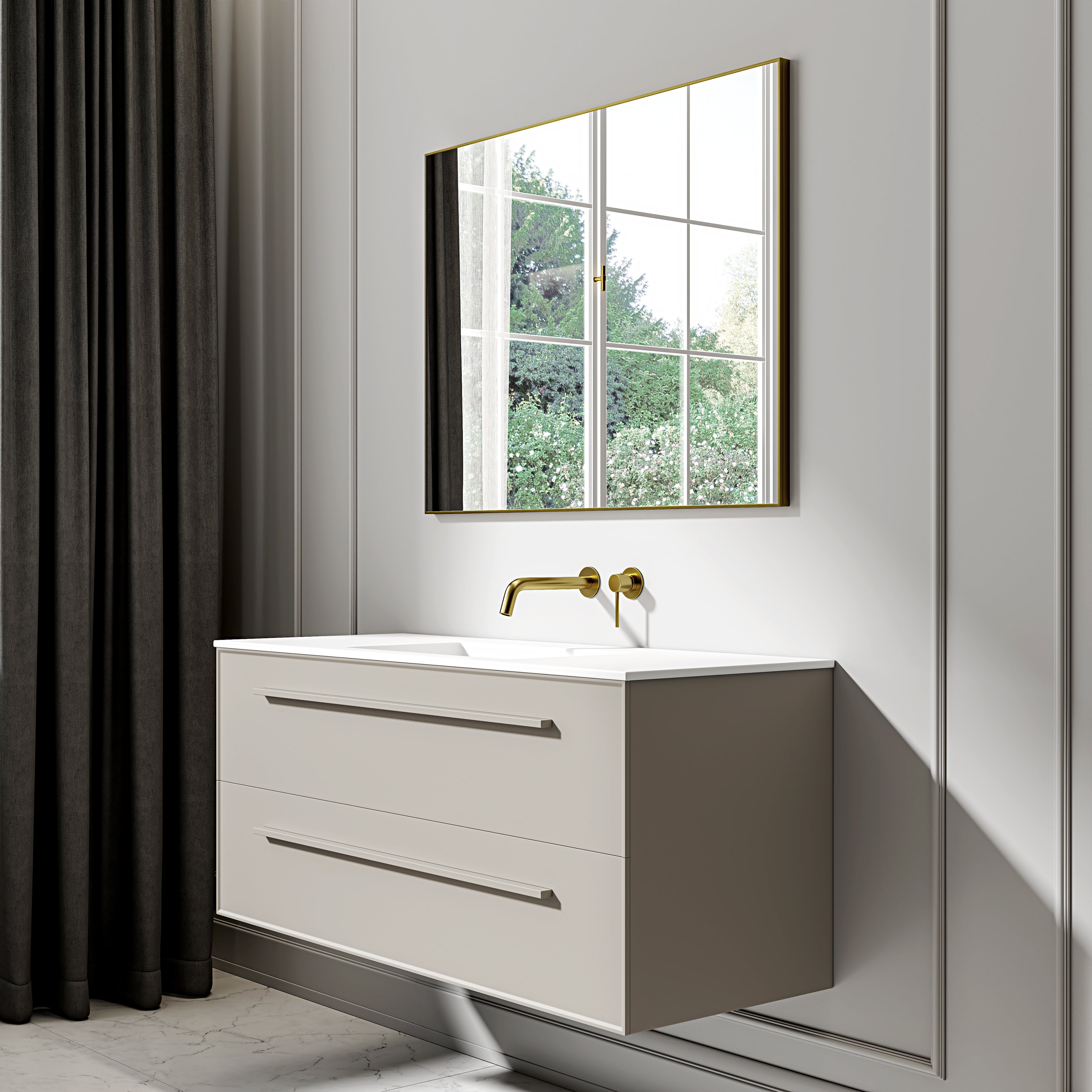 Nuvo Brushed Gold Mirror 1000mm