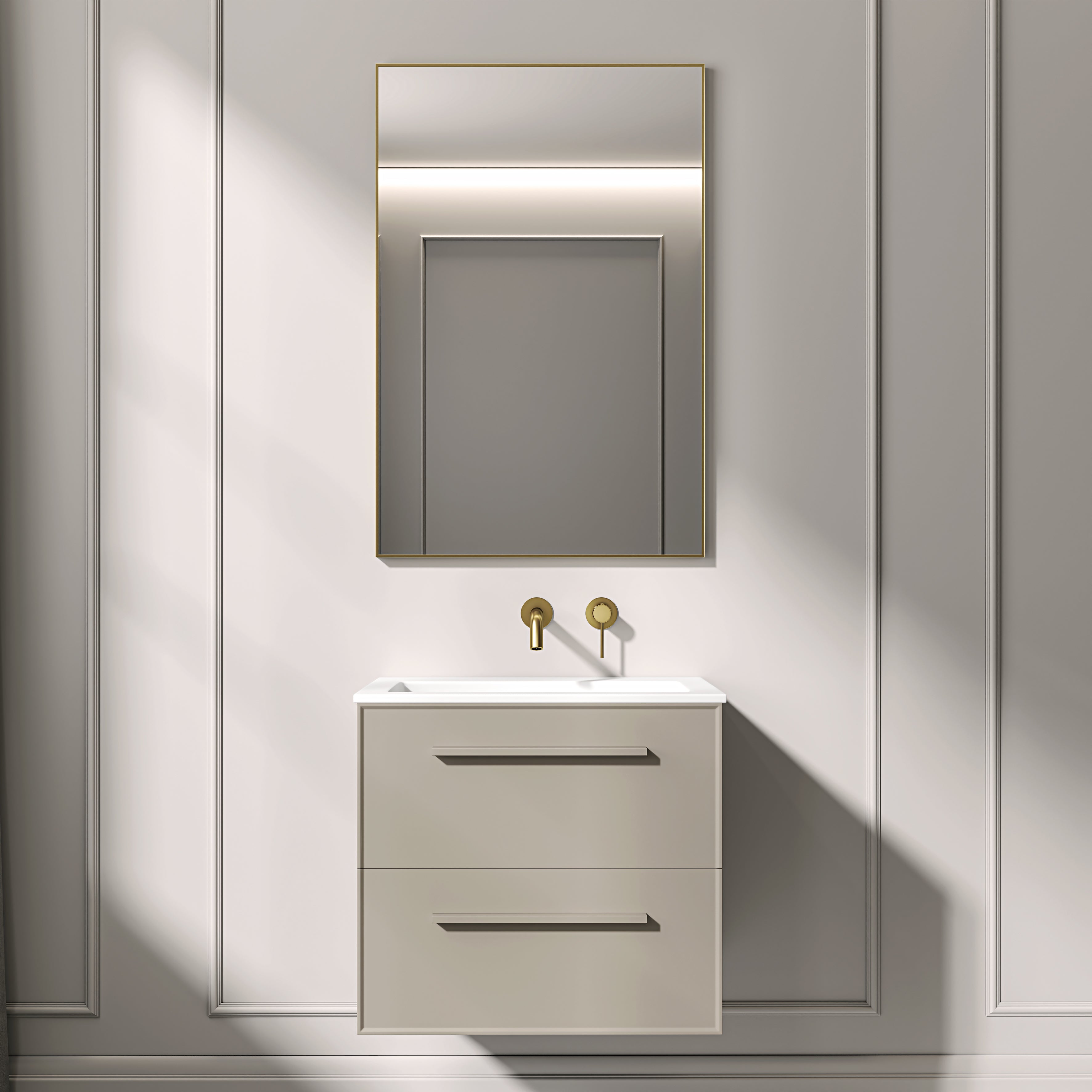 Nuvo Brushed Gold Mirror 600mm
