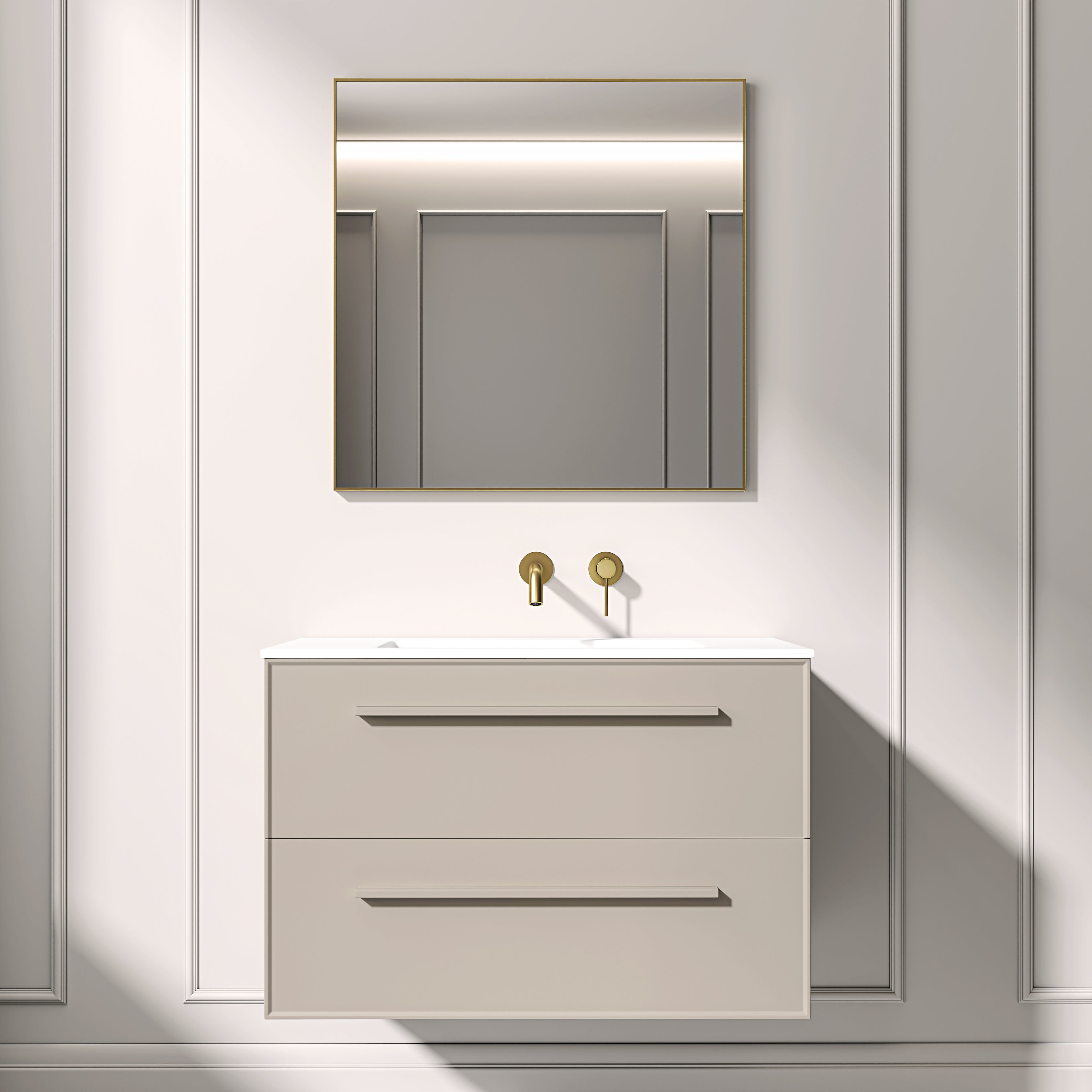 Nuvo Brushed Gold Mirror 700mm