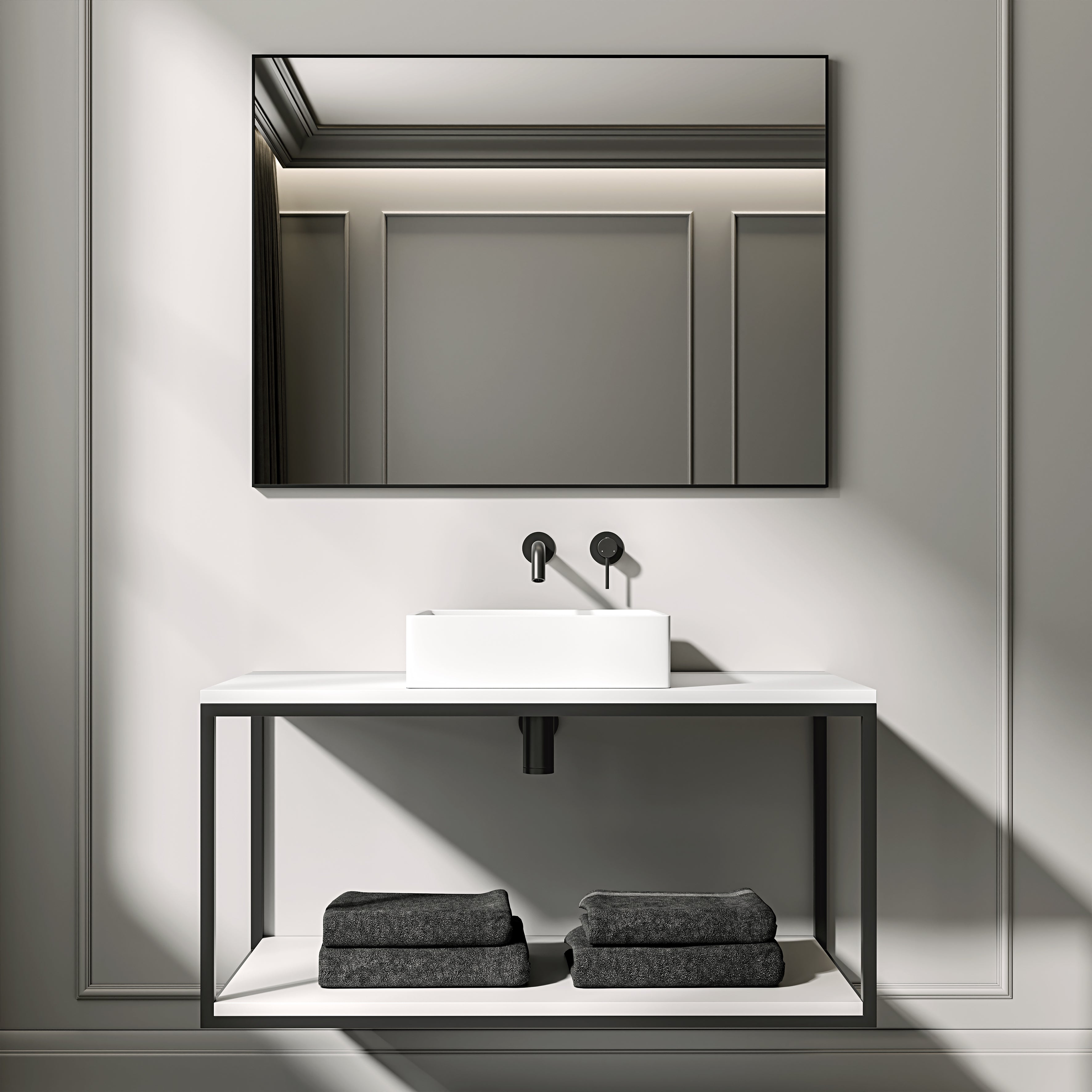 Nuvo Matte Black Mirror 1000mm