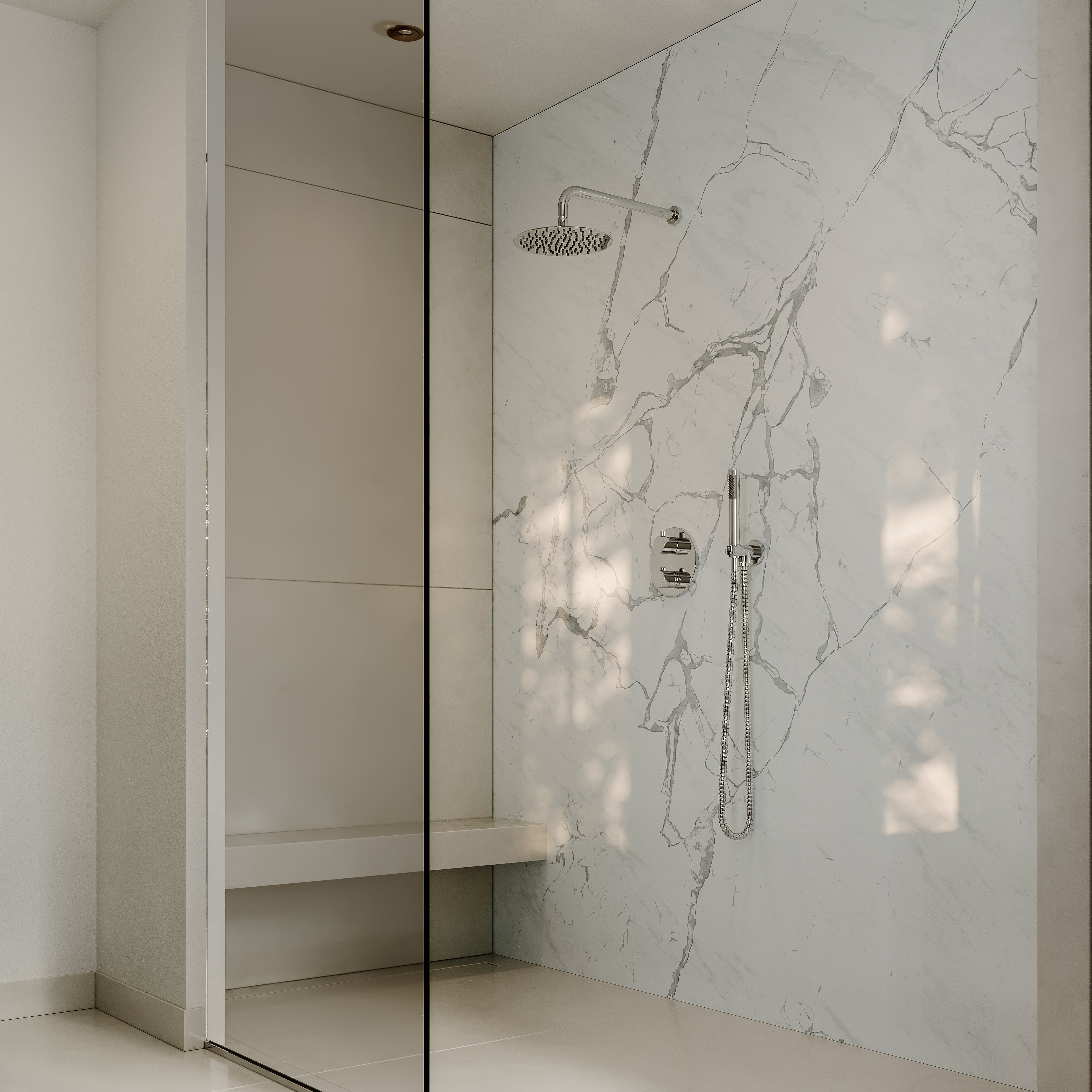 Nuvo Chrome Thermostatic Shower With Handheld Shower