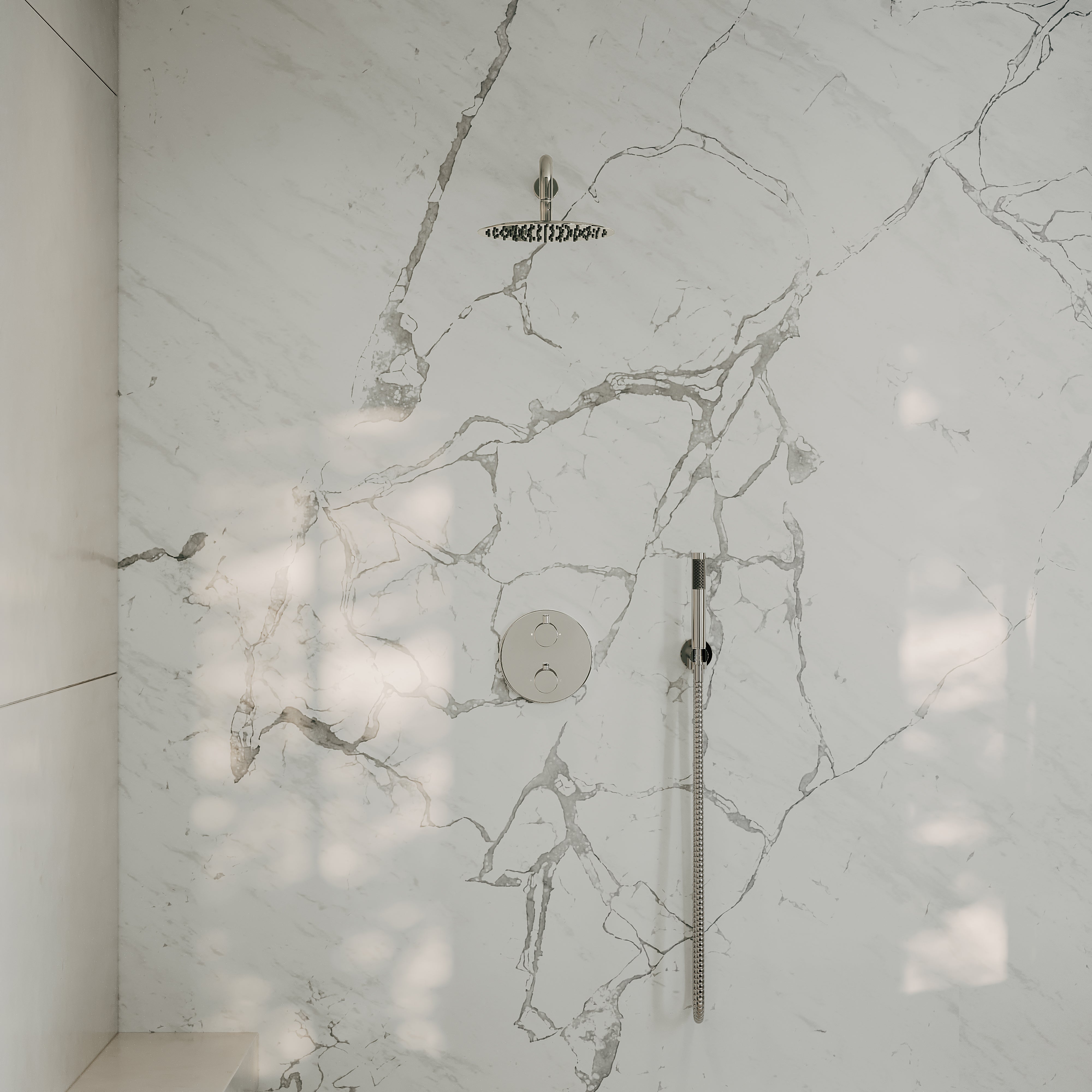 Nuvo Chrome Thermostatic Shower With Handheld Shower