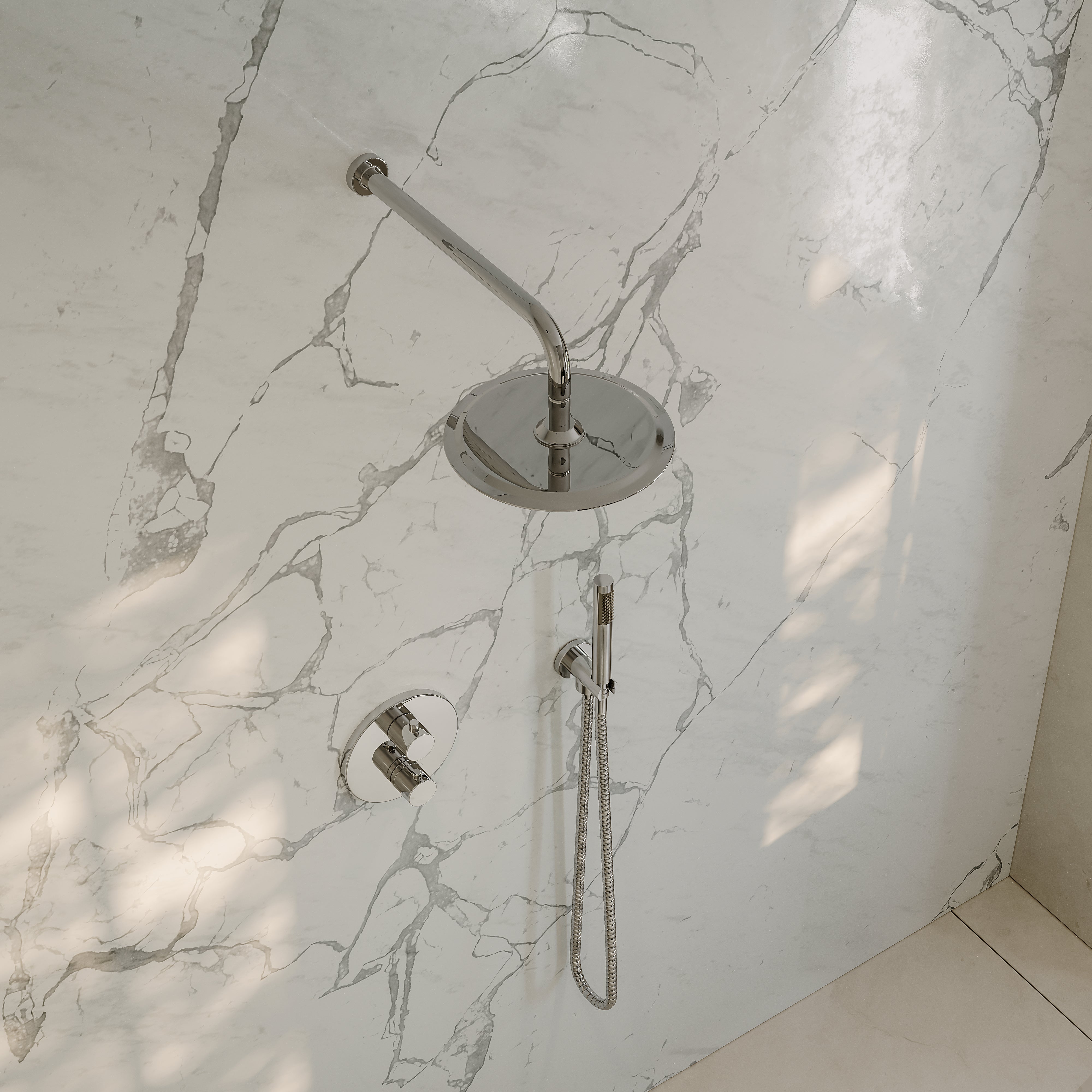 Nuvo Chrome Thermostatic Shower With Handheld Shower